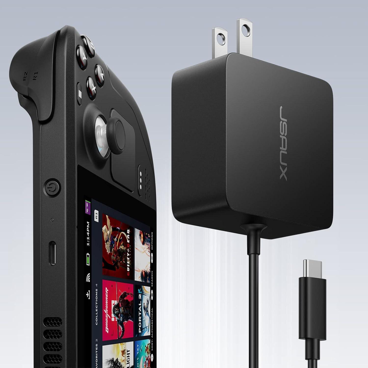 imageJSAUX 45W USB C Charger for Steam DeckOLED 5FT Cable Type C PD 30 45 Watt Fast Charging Compatible with Steam Deck SwitchOLED iPhone Air171615 Samsung S25 S24 S23 S22 Pixel iPad MacBook45 watt