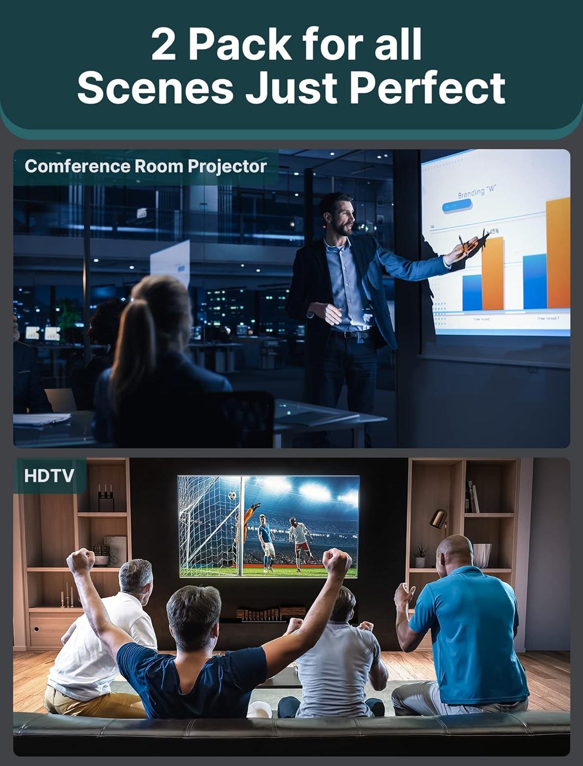 imageJSAUX 4K DisplayPort to HDMI Adapter 2Pack DP PC to HDMI Monitor Converter Video UHD 2K120Hz4K30 DP to HDTV Male to Female UniDirectional Adapter Compatible with Dell Lenovo HPGPU AMD GreyWhite