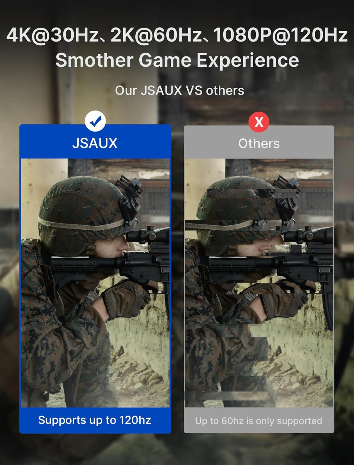 imageJSAUX 4K DisplayPort to HDMI Cable Adapter 10FT DP to HDMI Male Video UHD 4K30Hz2K601080P120 Nylon DP to HDTV UniDirectional Cord for Dell Projector Desktop AMD NVIDIA Lenovo HP ThinkPadBlack