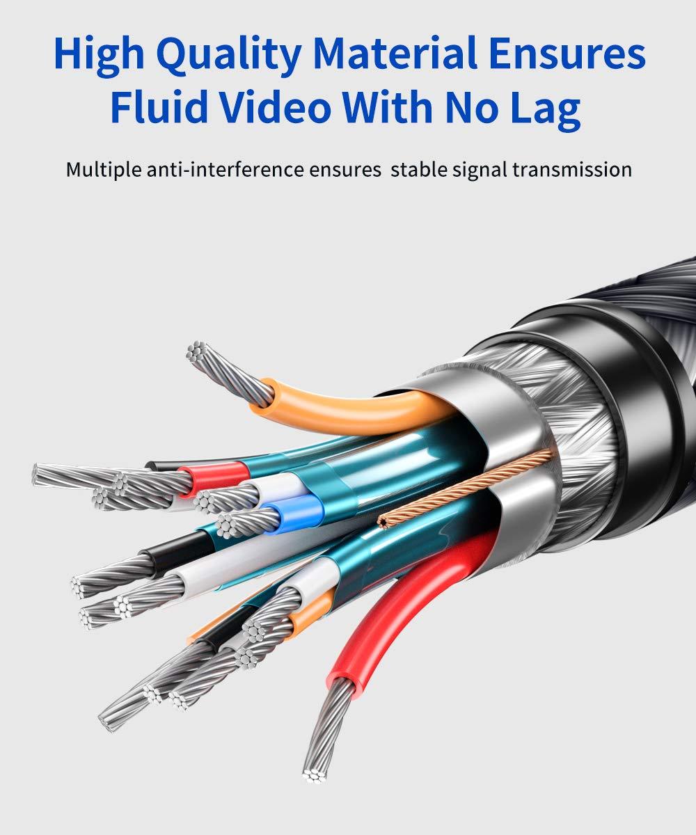 imageJSAUX 4K DisplayPort to HDMI Cable Adapter 10FT DP to HDMI Male Video UHD 4K30Hz2K601080P120 Nylon DP to HDTV UniDirectional Cord for Dell Projector Desktop AMD NVIDIA Lenovo HP ThinkPadGrey