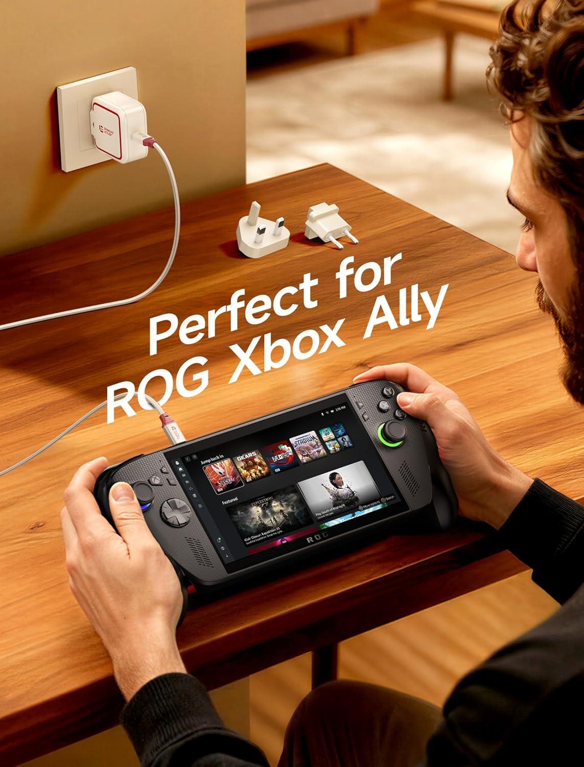 imageJSAUX 65W USB C Charger for Nintendo Switch 2 Powers in TV Mode with EUUK Plug ampamp 66FT Cable GaN PD Fast Charging for ROG Xbox Ally Steam Deck ROG Ally iPhone 17 Tablet ampamp Laptop  BlueampampOrangeOffWhite