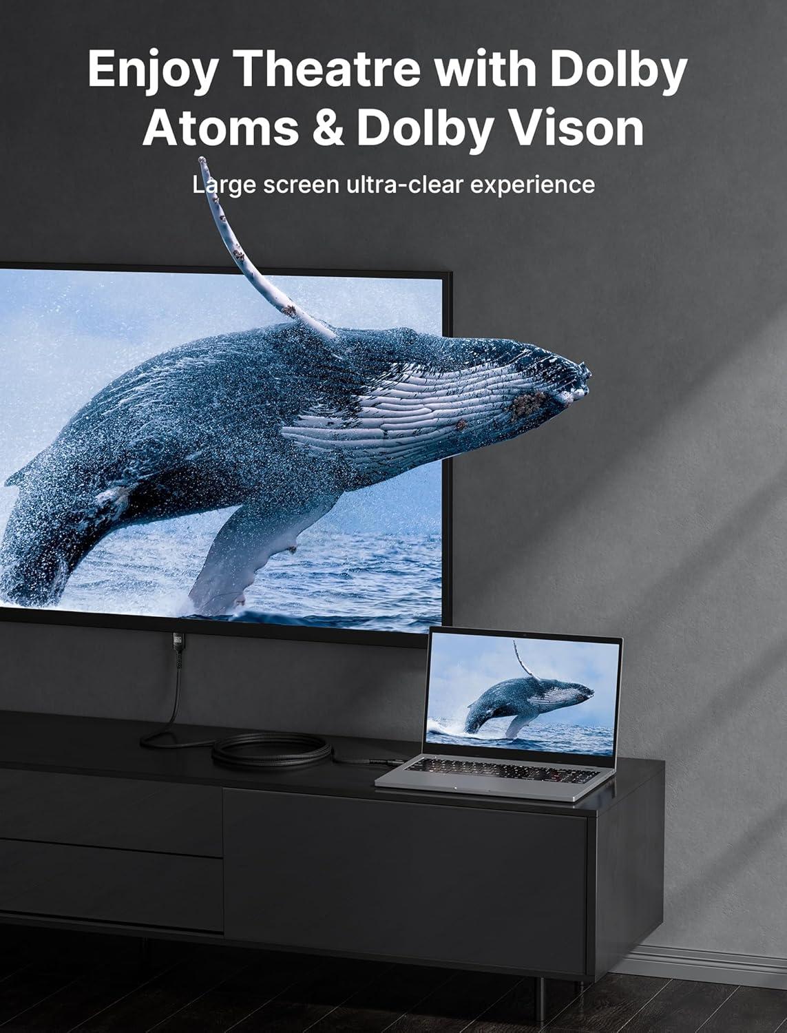 imageJSAUX 8K Certified HDMI 21 Cable 10FT HDMI Cord 8K60Hz 7680x4320 4K120Hz Supports 48Gbps eARC HDR10 HDCP 22 ampamp 23 3D Compatible with PS5 PS4 XBox Series X LGBlack