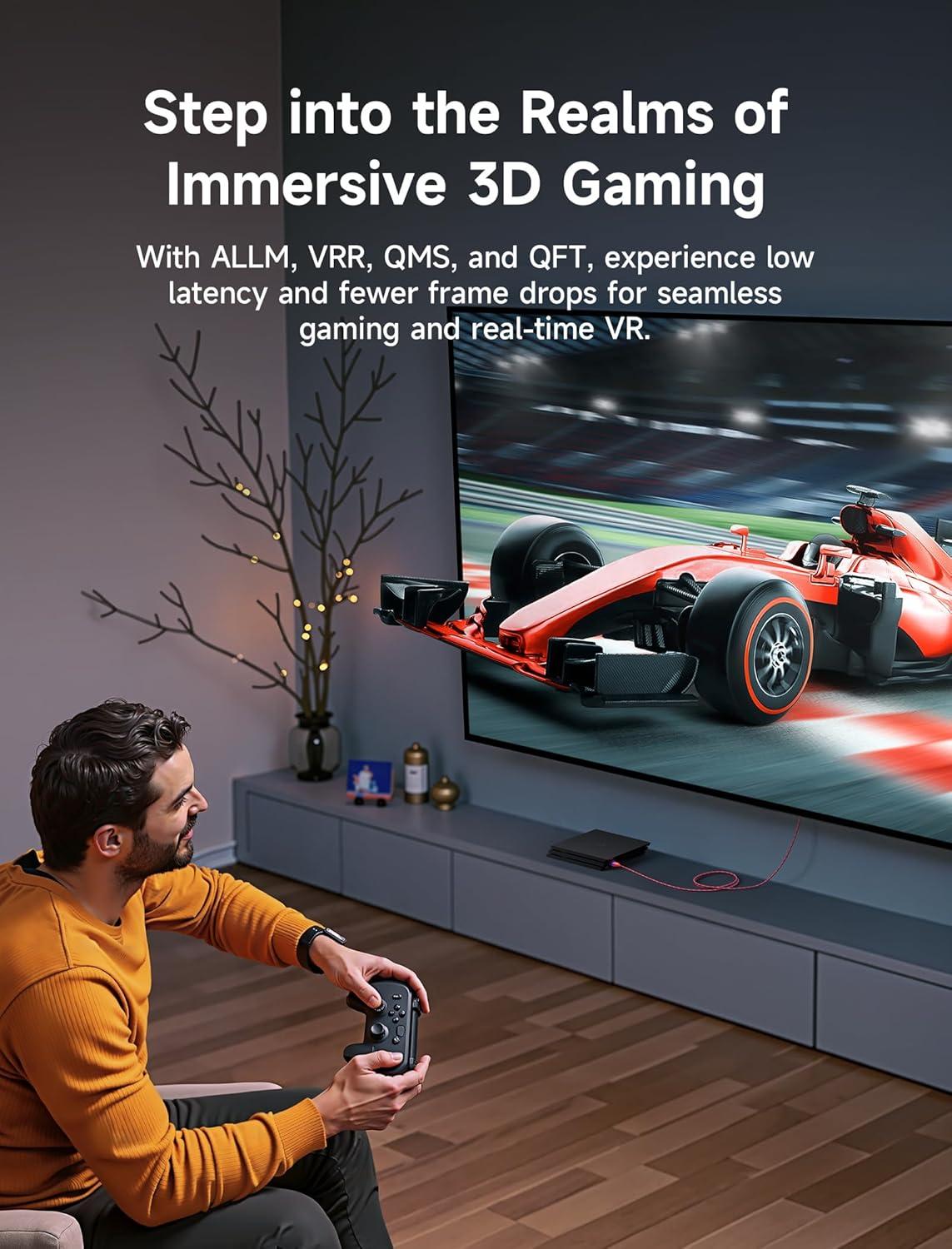 imageJSAUX 8K Certified HDMI 21 Cable 10FT HDMI Cord 8K60Hz 7680x4320 4K120Hz Supports 48Gbps eARC HDR10 HDCP 22 ampamp 23 3D Compatible with PS5 PS4 XBox Series X LGMulticolored