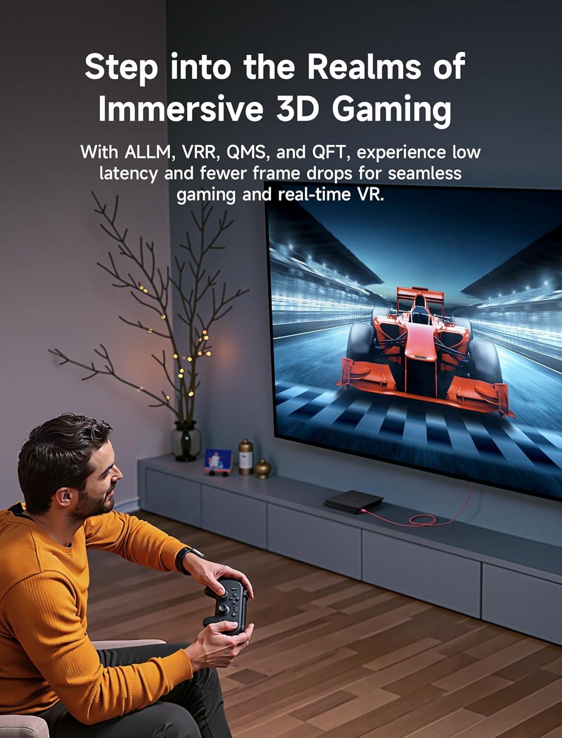 imageJSAUX 8K Certified HDMI 21 Cable 10FT HDMI Cord 8K60Hz 7680x4320 4K120Hz Supports 48Gbps eARC HDR10 HDCP 22 ampamp 23 3D Compatible with PS5 PS4 XBox Series X LGMulticolored