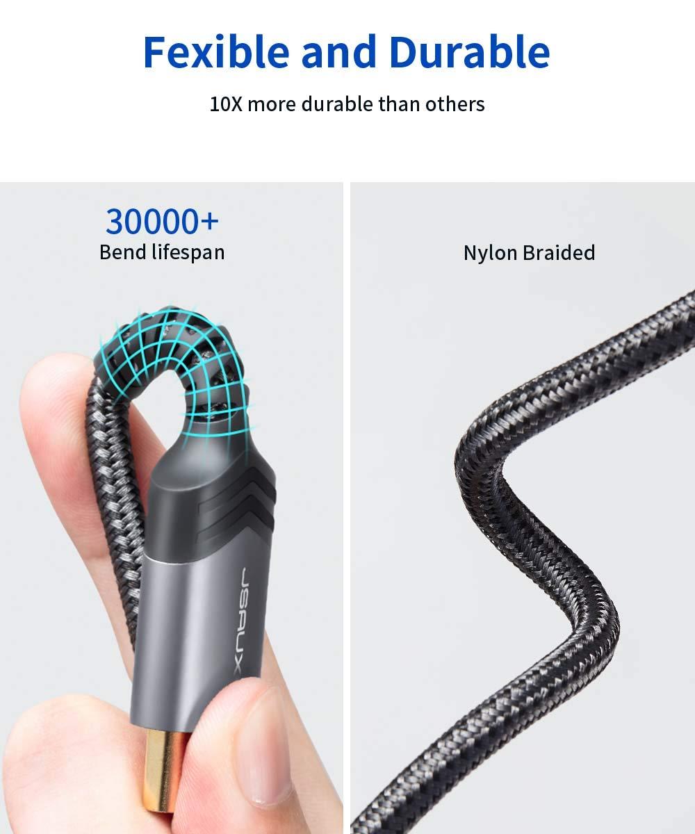 imageJSAUX 8K Displayport Cable 14 DP to DP Cable 66ft8K60Hz 2K240Hz 4K144Hz 324Gbps Compatible with Gaming Laptop TV PC Computer MonitorRedGrey