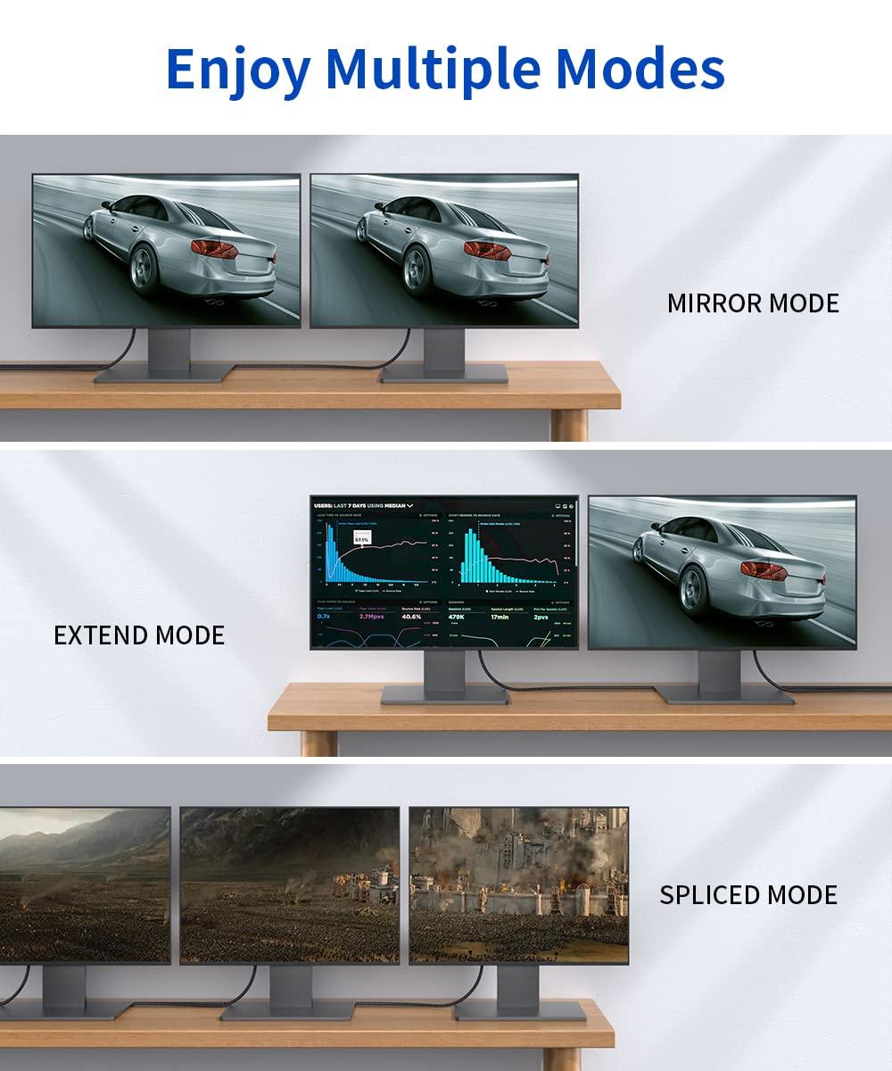 imageJSAUX 8K Displayport Cable 14 DP to DP Cable 66ft8K60Hz 2K240Hz 4K144Hz 324Gbps Compatible with Gaming Laptop TV PC Computer MonitorRedGrey