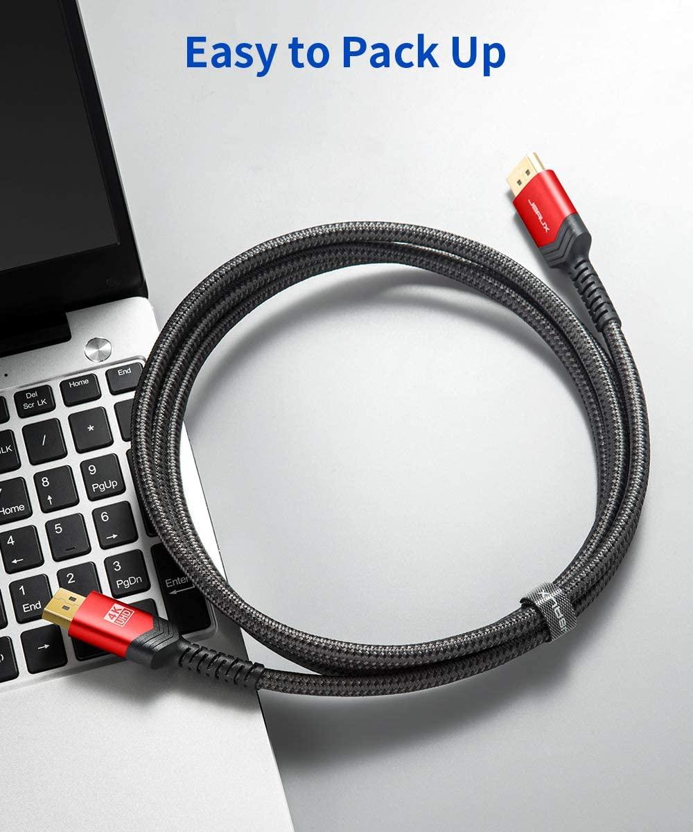 imageJSAUX 8K Displayport Cable 14 DP to DP Cable 66ft8K60Hz 2K240Hz 4K144Hz 324Gbps Compatible with Gaming Laptop TV PC Computer MonitorRedRed