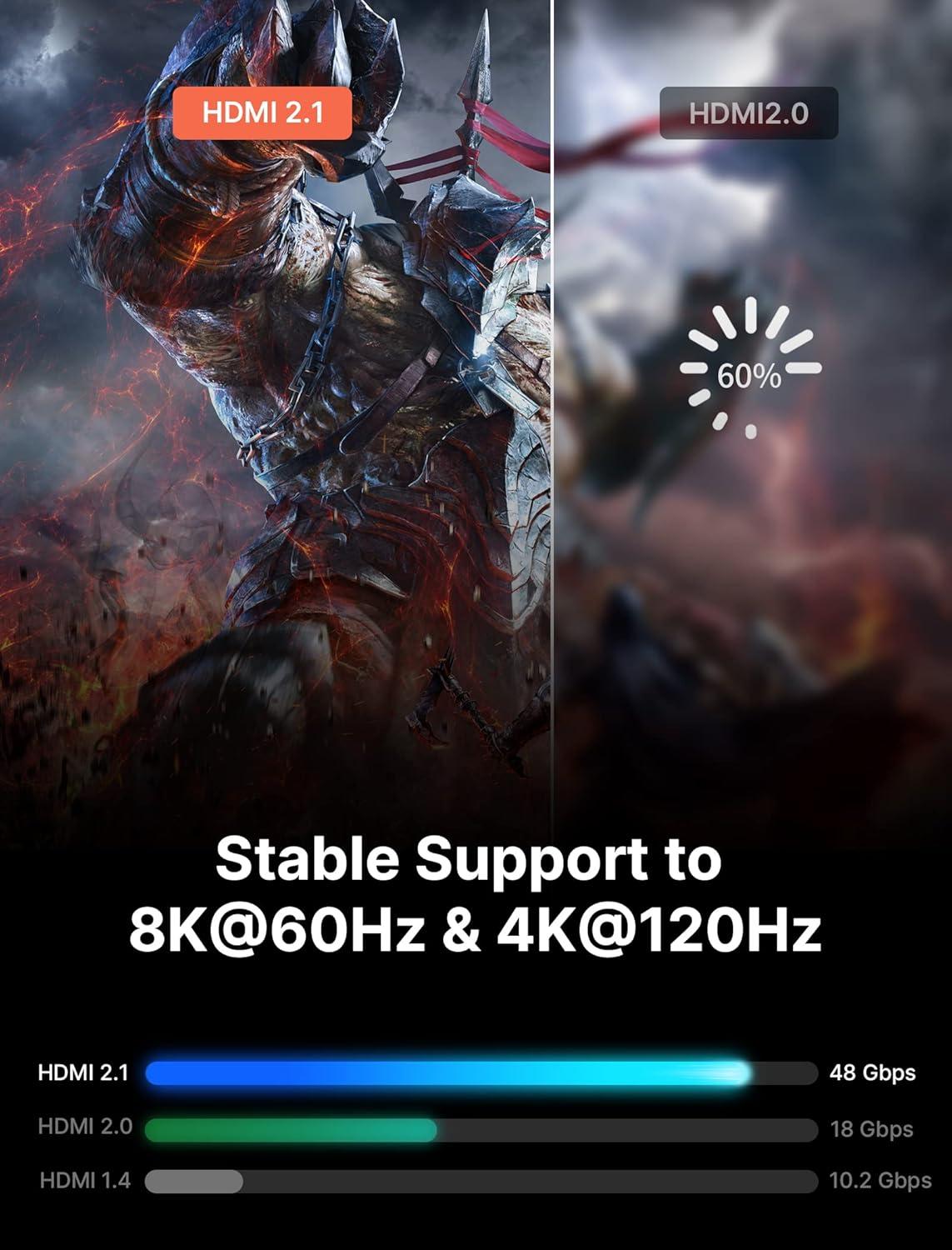 imageJSAUX 8K60Hz HDMI Long Cable 16FT 48Gbps HDMI 21 Ultra High Speed HDMI Cable 8K60Hz 4K144Hz HDMI Cord eARC HDR10 HDCP 22 ampamp 23 3D Compatible with PS5HDTVXboxRoku TVMonitorBluray1