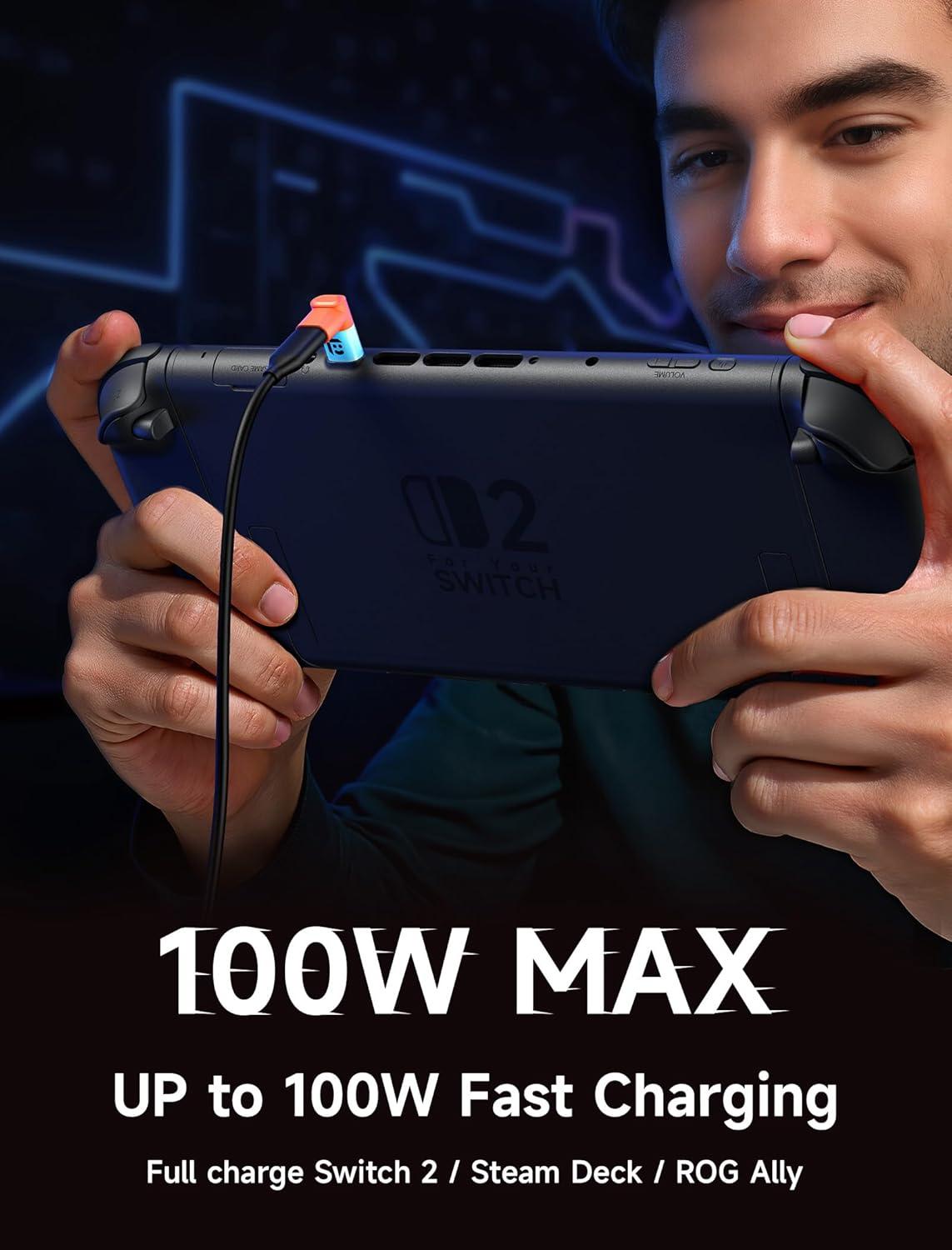 imageJSAUX 90 Degree USB C to USB C Adapter 2Pack 100W 40Gbps Data Transfer Right Angle TypeC Adapter for Steam Deck Switch 2 ROG Ally iPhone Air iPhone 151617 Series and More USBC Devices  GreyBlueOrange