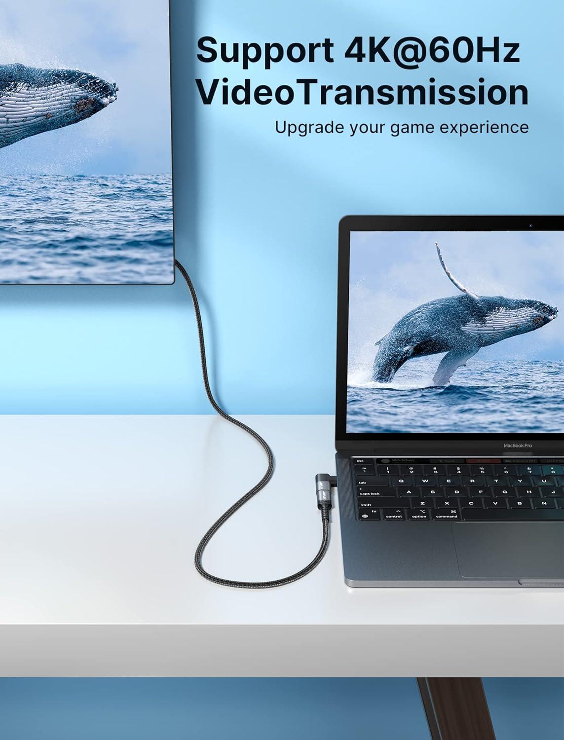 imageJSAUX 90 Degree USB C to USB C Adapter 2Pack 100W 40Gbps Data Transfer Right Angle TypeC Adapter for Steam Deck Switch 2 ROG Ally iPhone Air iPhone 151617 Series and More USBC Devices  GreyGrey