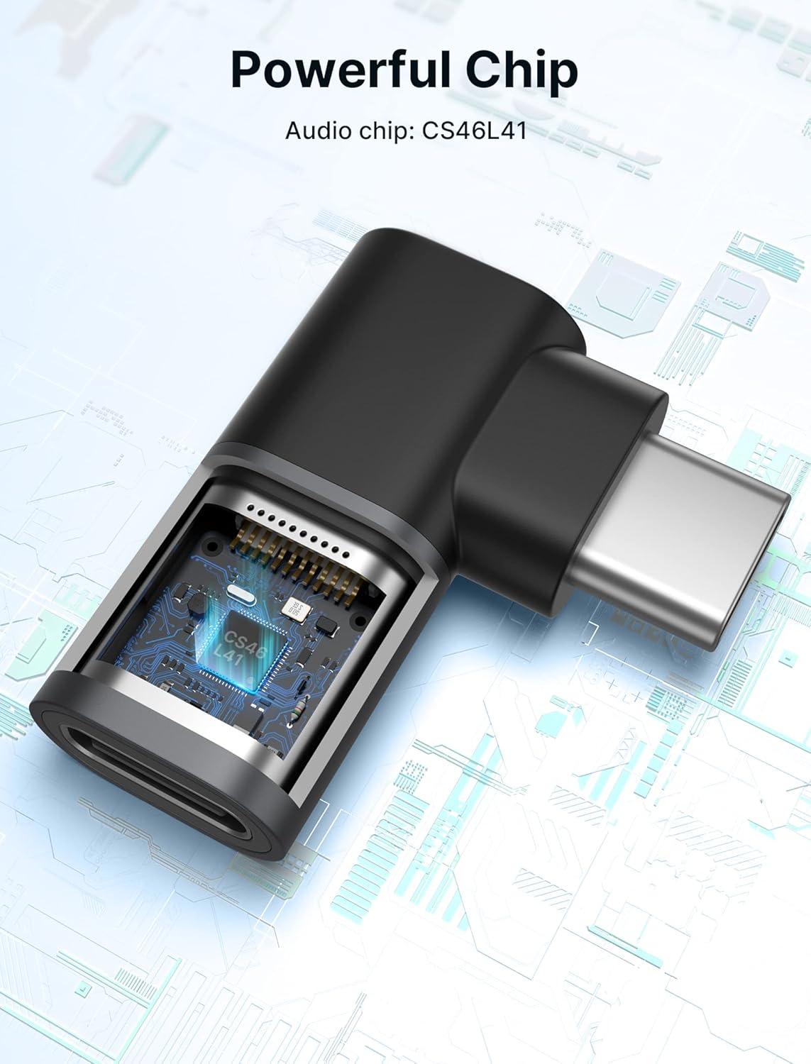 imageJSAUX 90 Degree USB C to USB C Adapter 2Pack 100W 40Gbps Data Transfer Right Angle TypeC Adapter for Steam Deck Switch 2 ROG Ally iPhone Air iPhone 151617 Series and More USBC Devices  GreyGrey