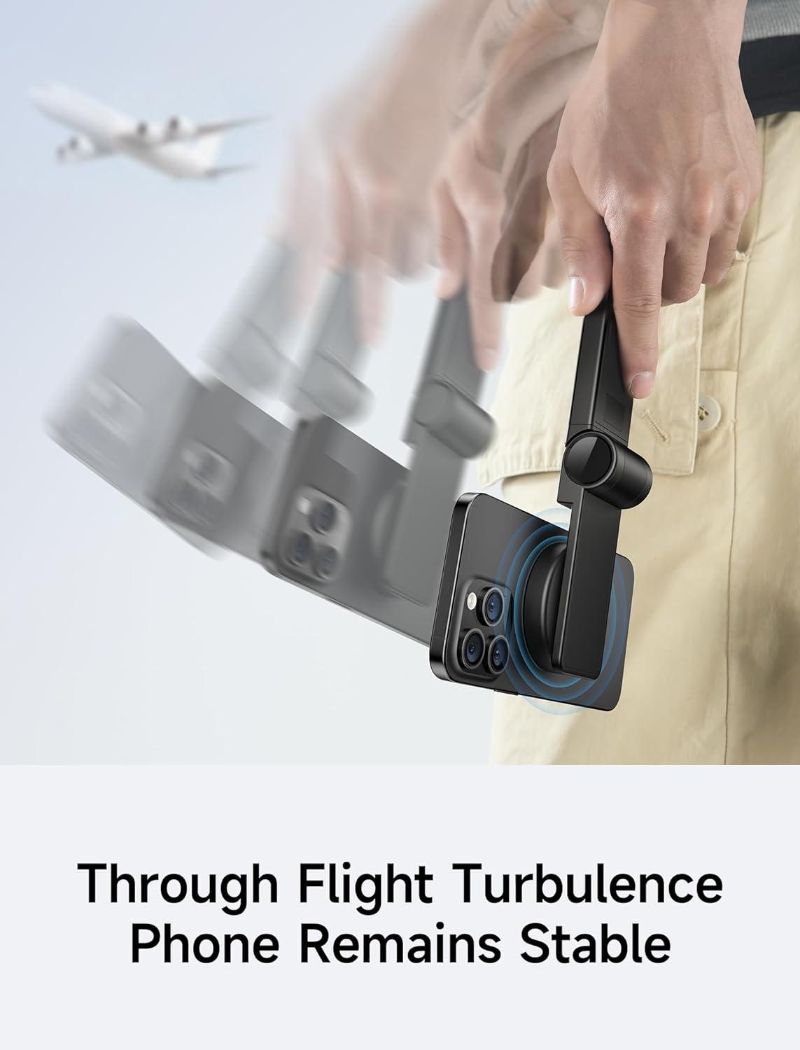 imageJSAUX Airplane Phone Holder Mount Travel Essentials for Magsafe Accessories Magnetic Plane Phone Holder Travel Accessories Must Haves for Airplane for iPhone 1615141312Black