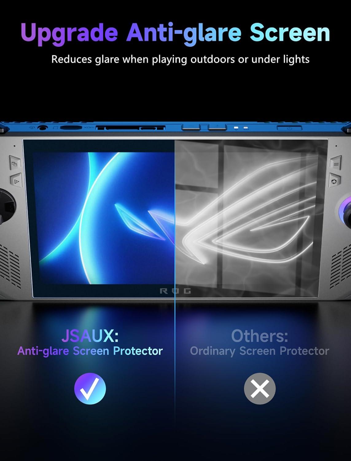 imageJSAUX AntiGlare Screen Protector for ROG Xbox AllyROG Xbox Ally X 2025  ROG Ally 2Pack Matte 9H Hardness Tempered Glass with Guide Frame 7quot AntiScratch Screen Protector for ASUS ROG Ally XAntiGlare