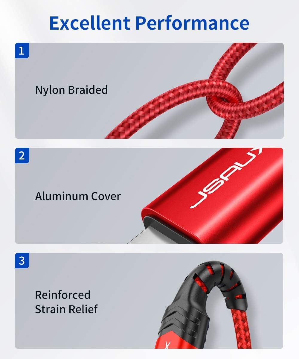 imageJSAUX Apple MFi Certified Lightning to 35mm Audio Cable 6FT AUX Cord for iPhone Headphones Jack Compatible with iPhone 1414 Plus14Pro1313 Pro Max1212 Pro11 ProXXSXR8Car StereoRedRed