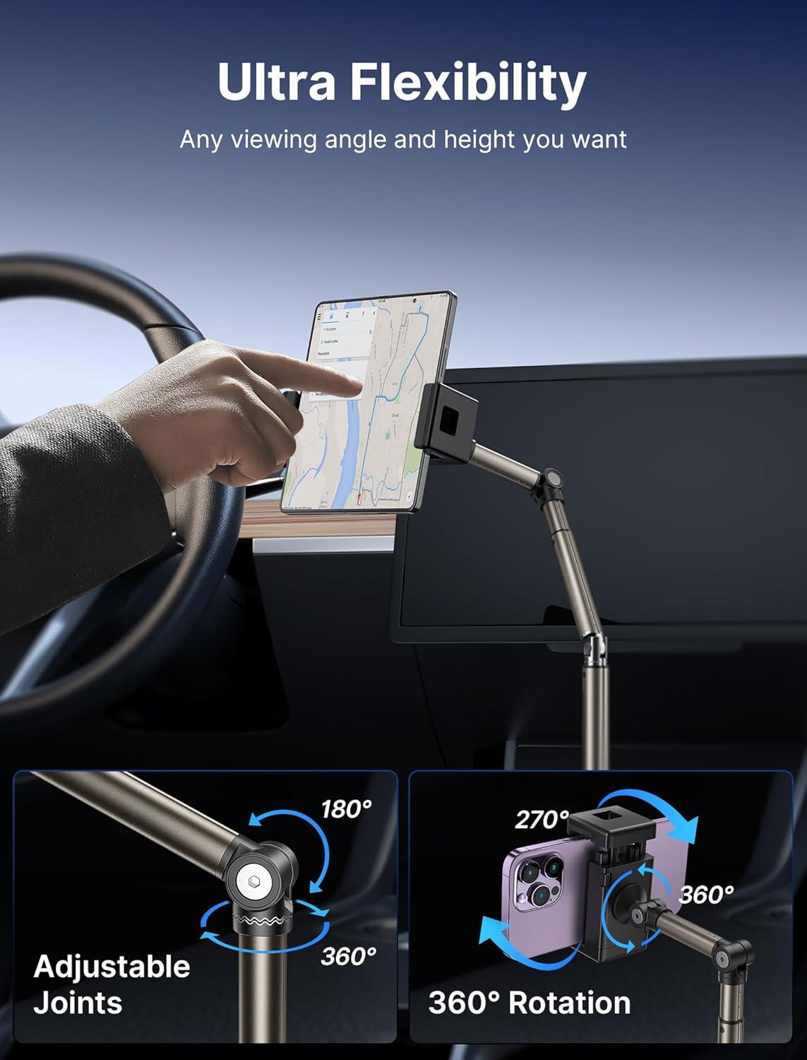 imageJSAUX Car Cup Holder Cellphone Mount Metal LongArm Ultra Stable Phone Holder for Car Cupholders  Adjustable for iPhone 16 15 Pro Max 13 12 11 Samsung Galaxy S24 S23 Ultra Google Pixel 9 ProFlexMount