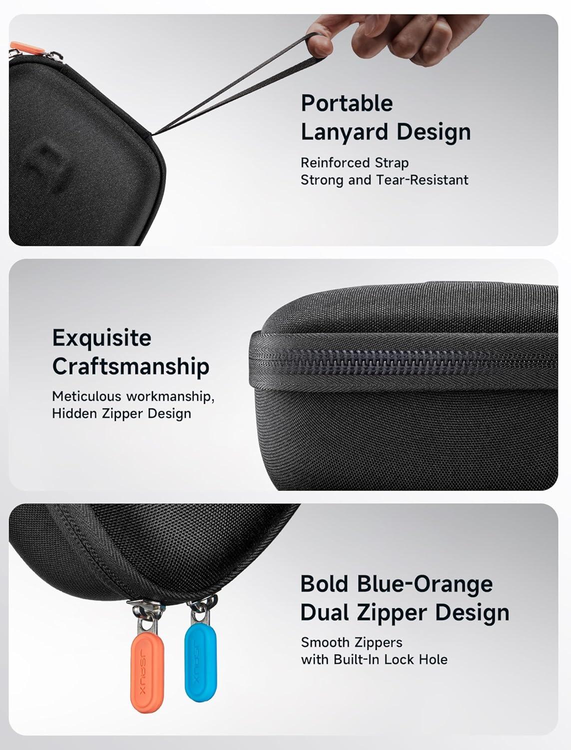 imageJSAUX Carry Case Compatible with Nintendo Switch 2 Pro Controller 2025 Travel Protective Case Allaround Protection Portable Carrying Bag Black