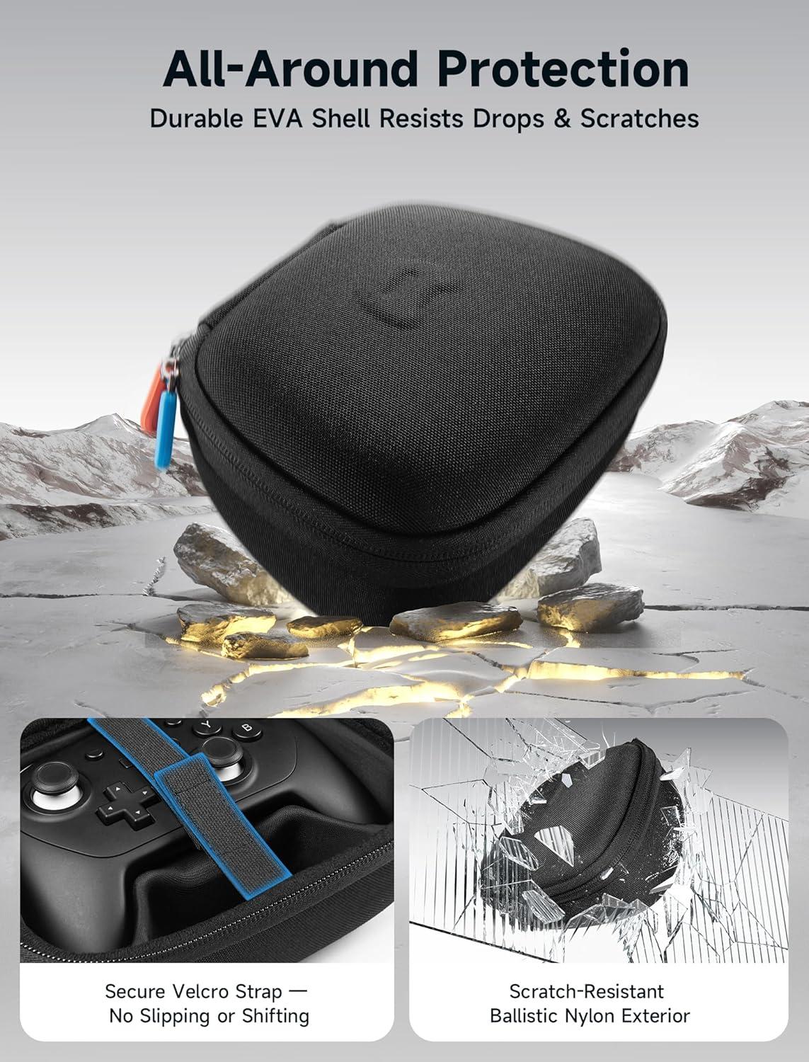 imageJSAUX Carry Case Compatible with Nintendo Switch 2 Pro Controller 2025 Travel Protective Case Allaround Protection Portable Carrying Bag Black