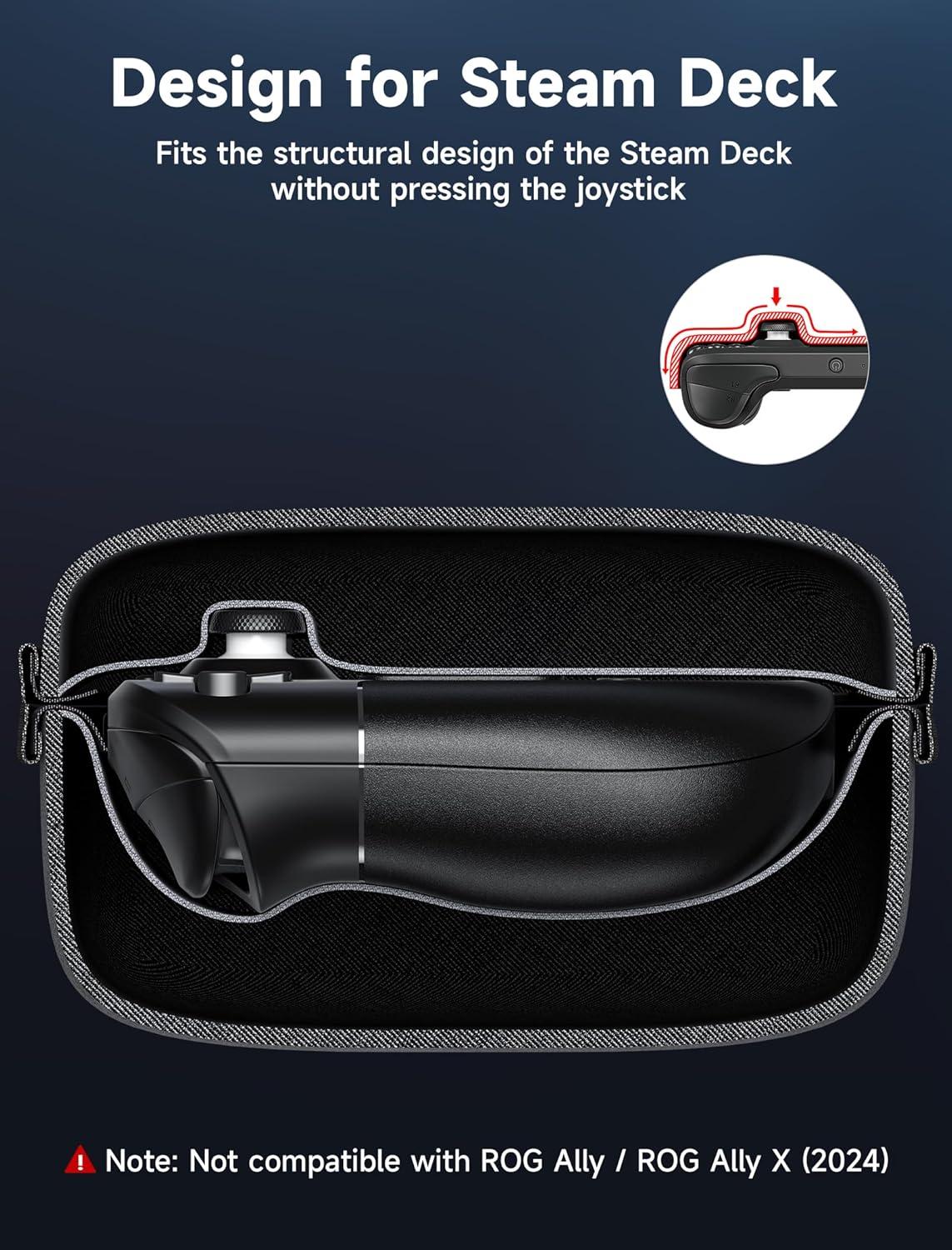 imageJSAUX Carrying Case Compatible with Steam Deck OLED Protective Hard Shell Bag Builtin Charger Storage Portable Travel Carrying Case for Steam Deck Console ampamp Accessories  BG0102