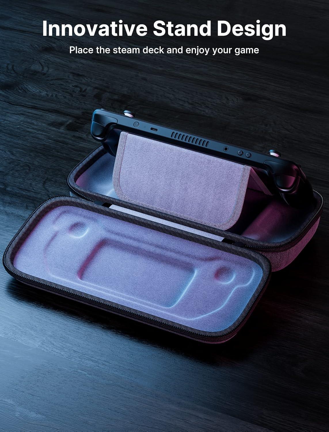 imageJSAUX Carrying Case Compatible with Steam Deck OLED Protective Hard Shell Bag Builtin Charger Storage Portable Travel Carrying Case for Steam Deck Console ampamp Accessories  BG0102