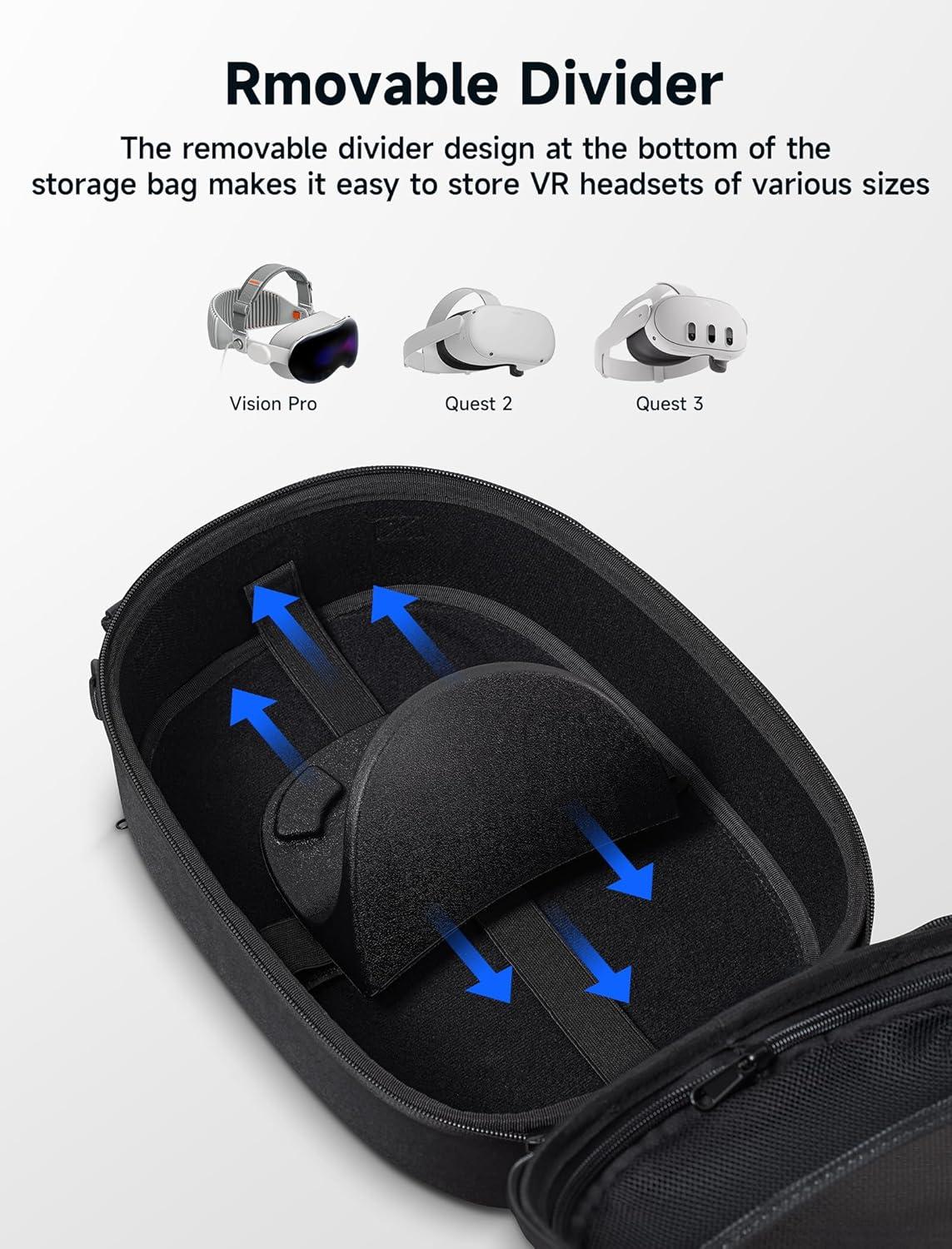 imageJSAUX Carrying Case Compatible with Vision ProMeta Quest 3S3 Oculus Quest 2 Switch 2Steam Deck Include Accessories Travel Case Compatible With Virtual Reality Headsets and Handheld ConsolesBlack