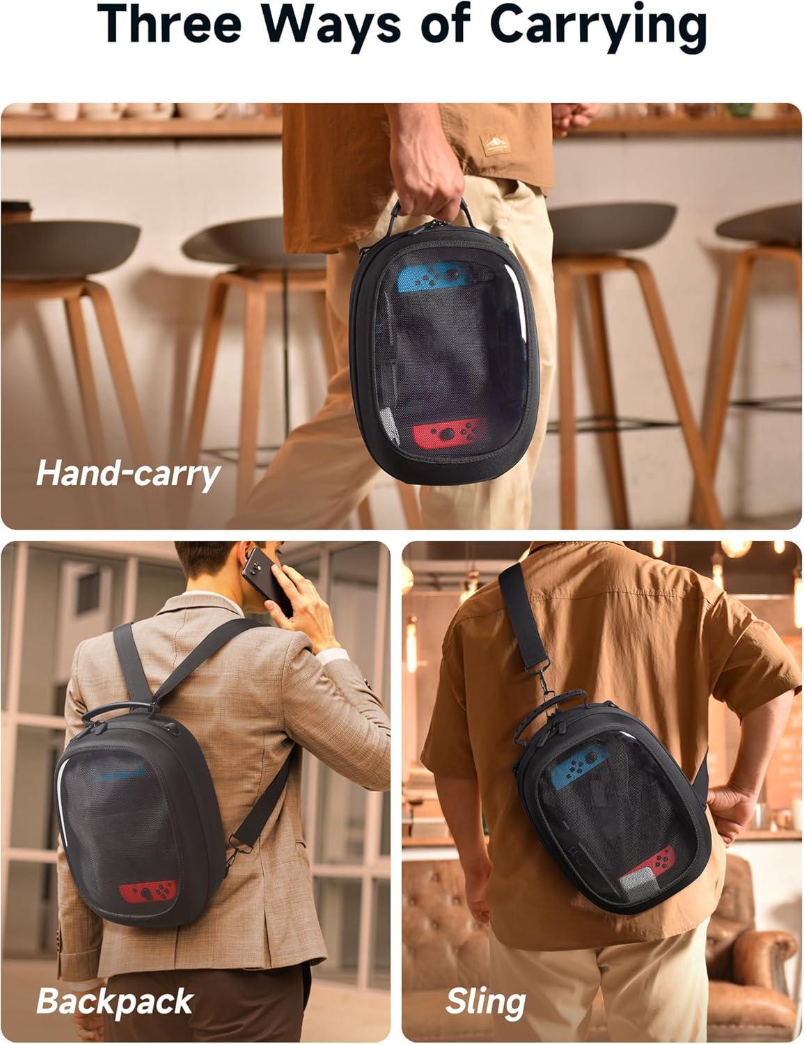 imageJSAUX Carrying Case Compatible with Vision ProMeta Quest 3S3 Oculus Quest 2 Switch 2Steam Deck Include Accessories Travel Case Compatible With Virtual Reality Headsets and Handheld ConsolesBlack