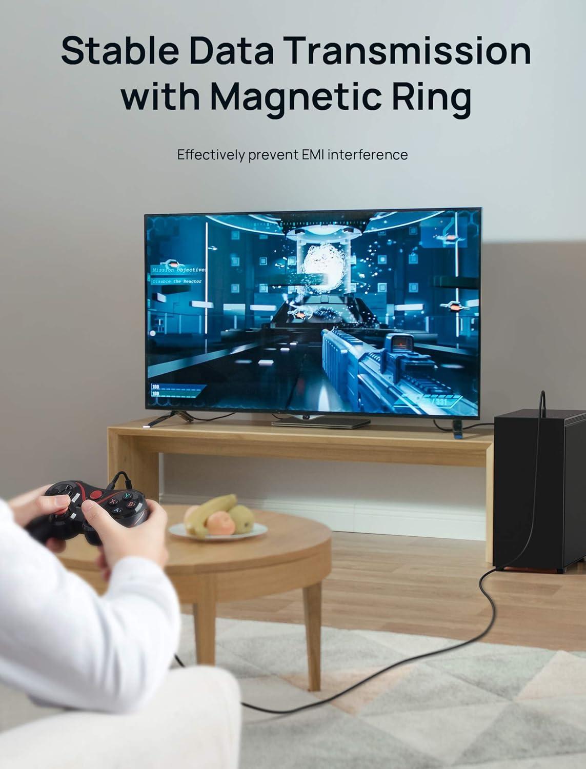 imageJSAUX Charging Cable for PS5 Controller 10FT USB C AntiInterference Magnetic Ring Fast Charger Cord for PS5 DualSense ControllerXBox Series XSSwitch 2 ProLite ControllerSteam Deck