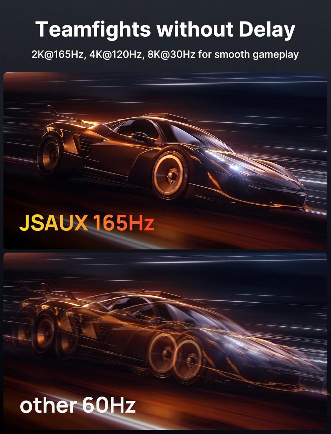 imageJSAUX DisplayPort Cable 2 Pack 10ft 4K DP 12 Cable  4K60Hz 2K165Hz 2K144Hz  HDR 216Gbps FreeSync GSync Display Port Cord for Gaming Monitor Graphics 3090 PC GreyGrey