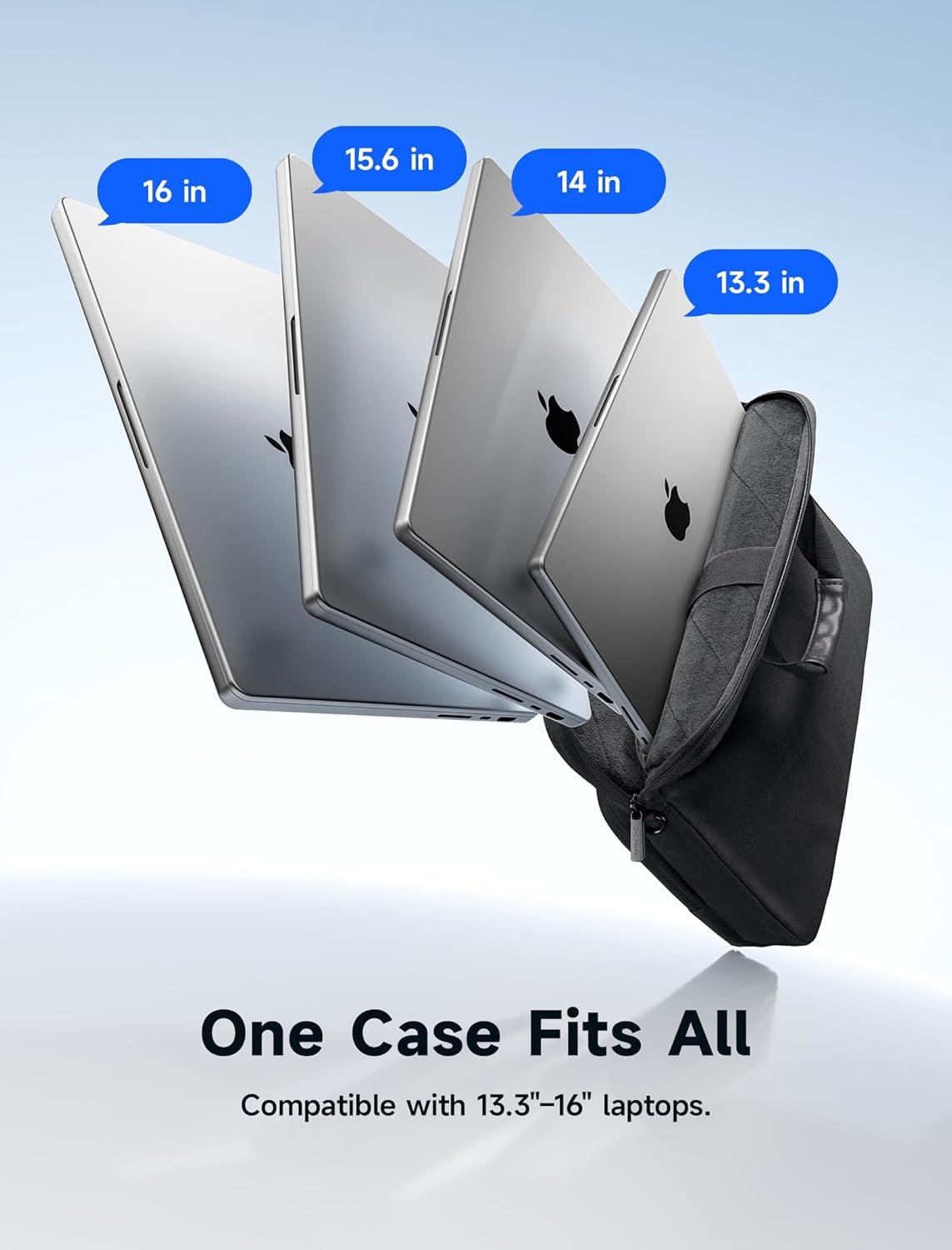 imageJSAUX FilpGo Extended Screen Laptop Bag Premium Durable Travel Business Laptop Case for Notebook Tablet Monitor Black