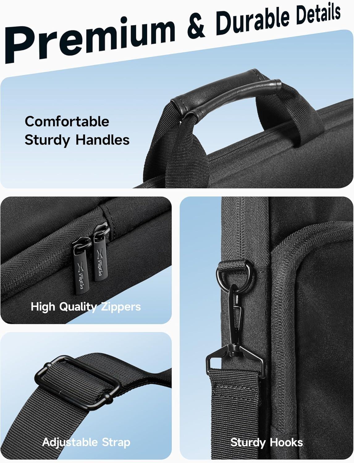 imageJSAUX FilpGo Extended Screen Laptop Bag Premium Durable Travel Business Laptop Case for Notebook Tablet Monitor Black