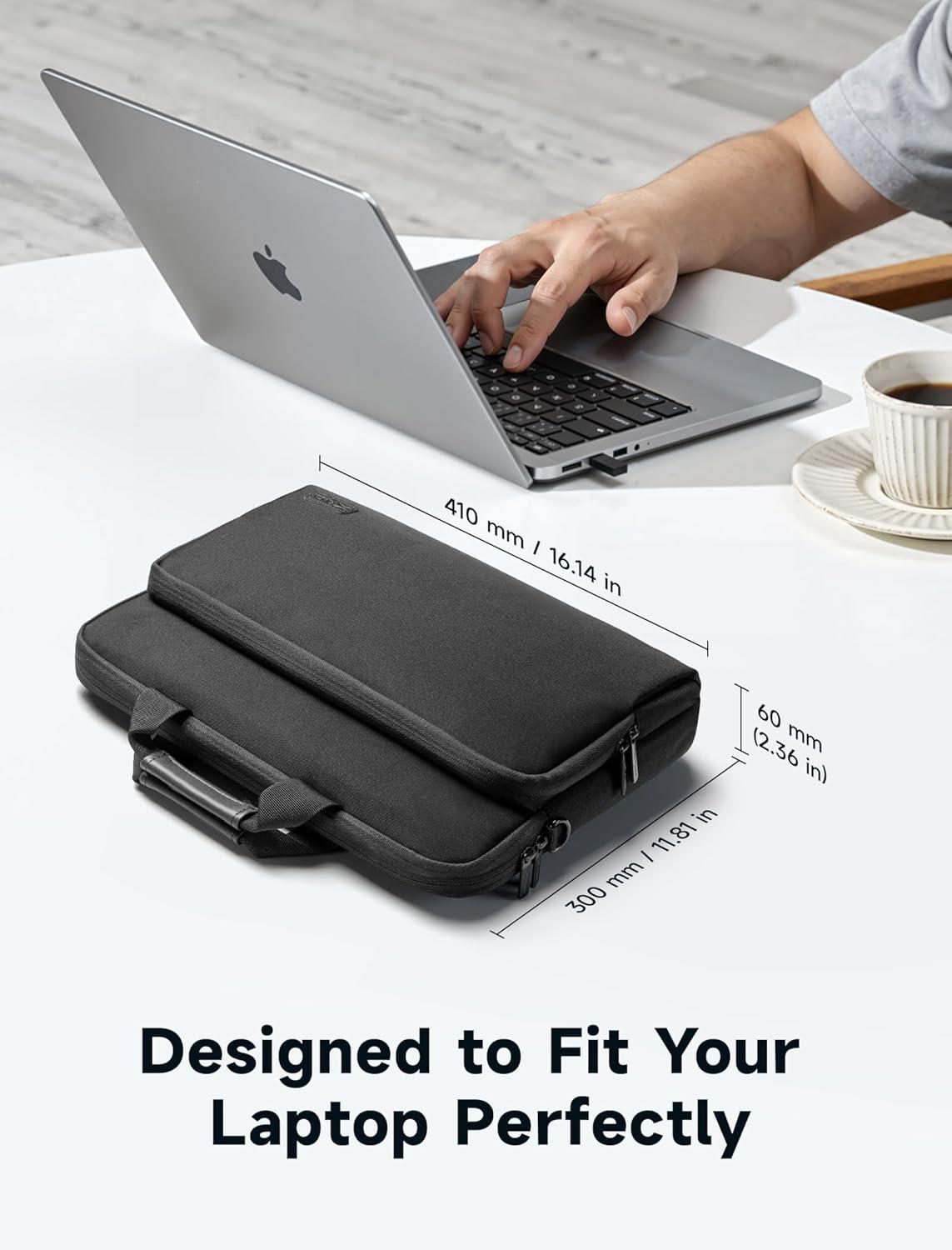 imageJSAUX FilpGo Extended Screen Laptop Bag Premium Durable Travel Business Laptop Case for Notebook Tablet Monitor Black