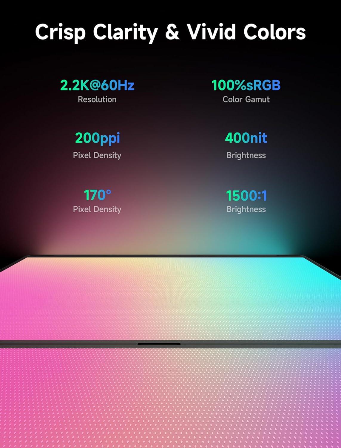 imageJSAUX FlipGo 135quot 22K Dual Touchscreen Portable Monitor Triple Laptop Touch IPS Screen Extender  HiDPI Display  One Cable to Dual Screen  Builtin HUB  Magnetic Design for Windows