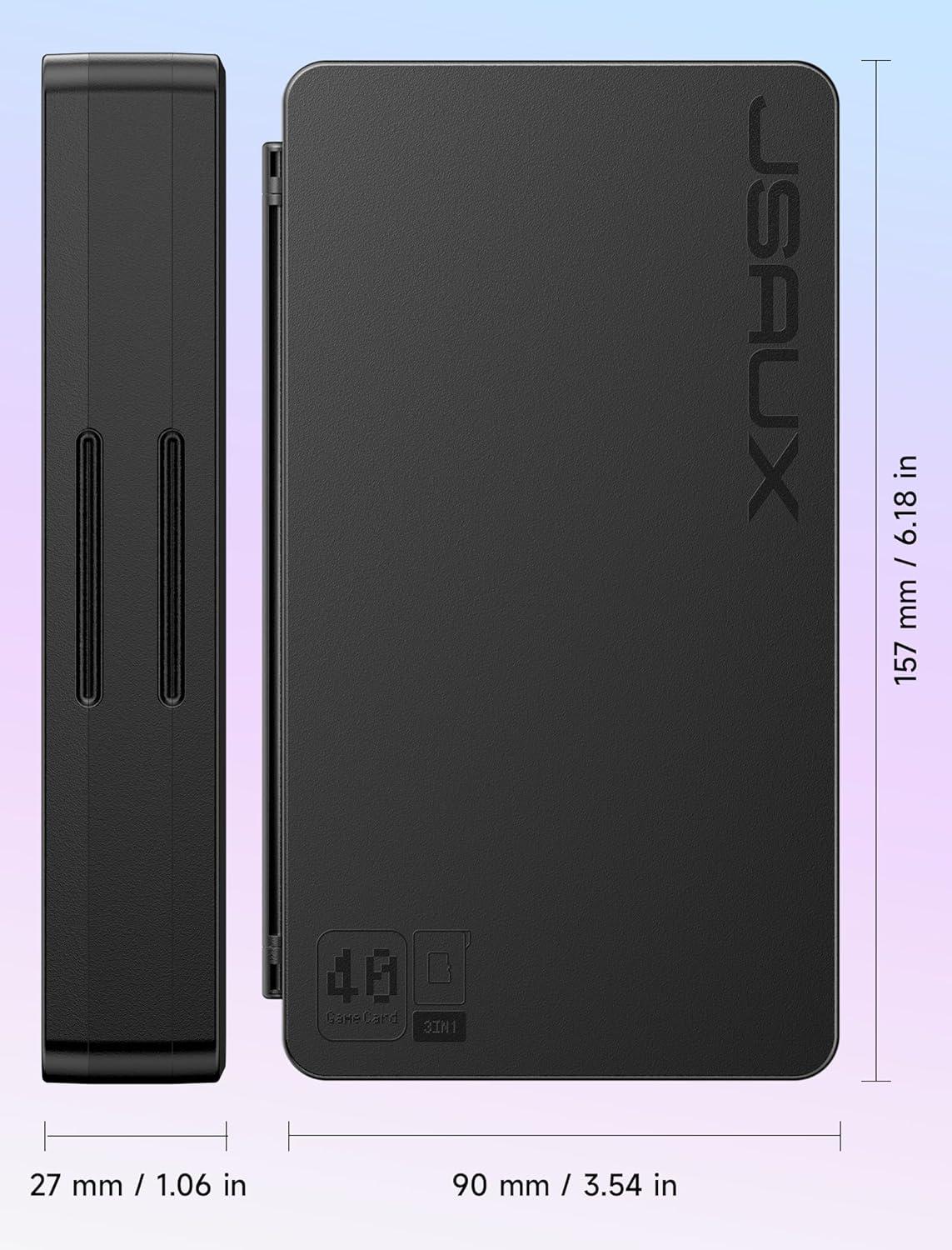 imageJSAUX Game Card Case for Nintendo Switch 2 2025 Switch OLED ampamp Lite 40Slot Hard Shell Storage Holder for 40 Game Cartridges ampamp Micro SD Cards Compact Travel Gaming Card Organizer Box  BlackBlack