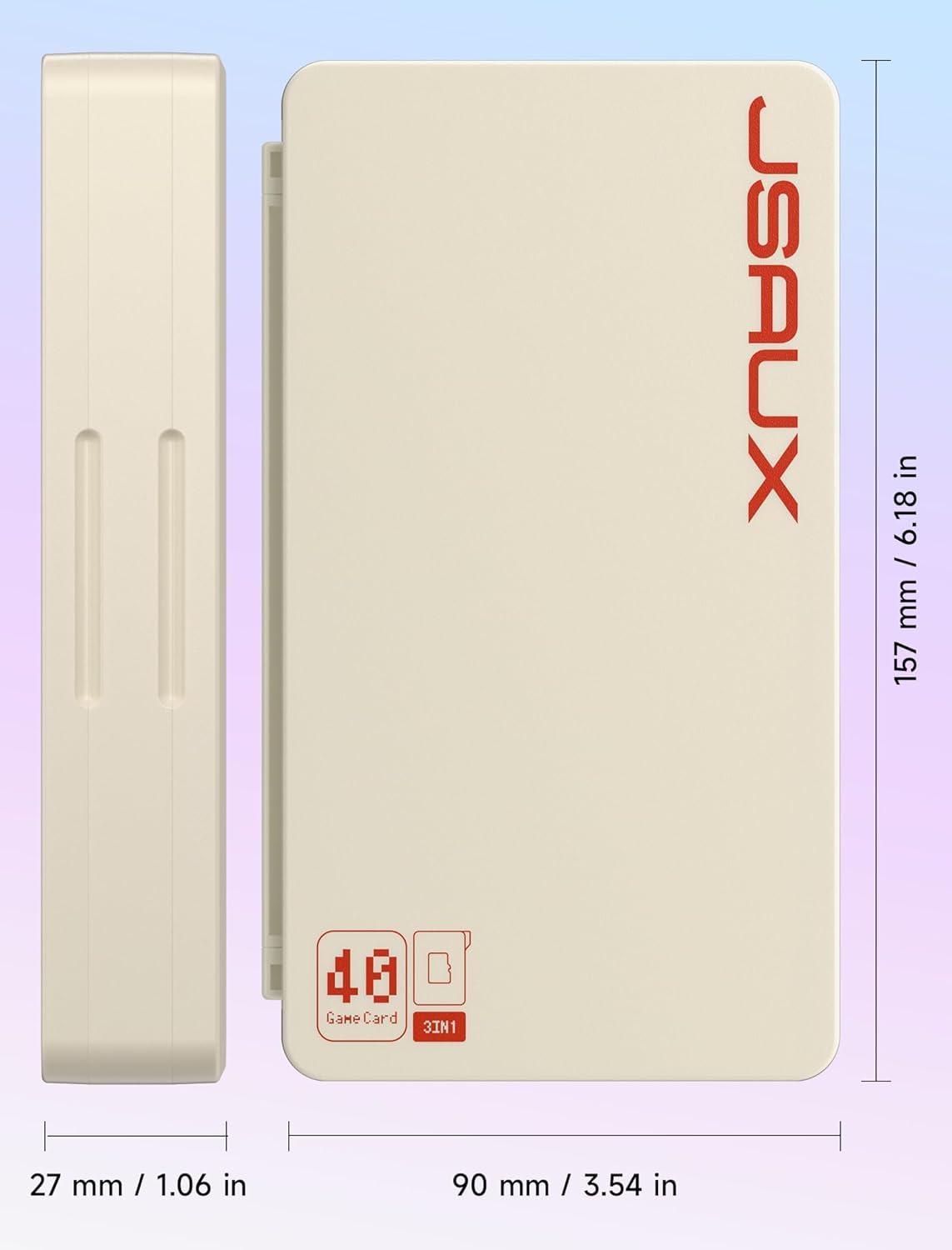 imageJSAUX Game Card Case for Nintendo Switch 2 2025 Switch OLED ampamp Lite 40Slot Hard Shell Storage Holder for 40 Game Cartridges ampamp Micro SD Cards Compact Travel Gaming Card Organizer Box  BlackRetro RedWhite