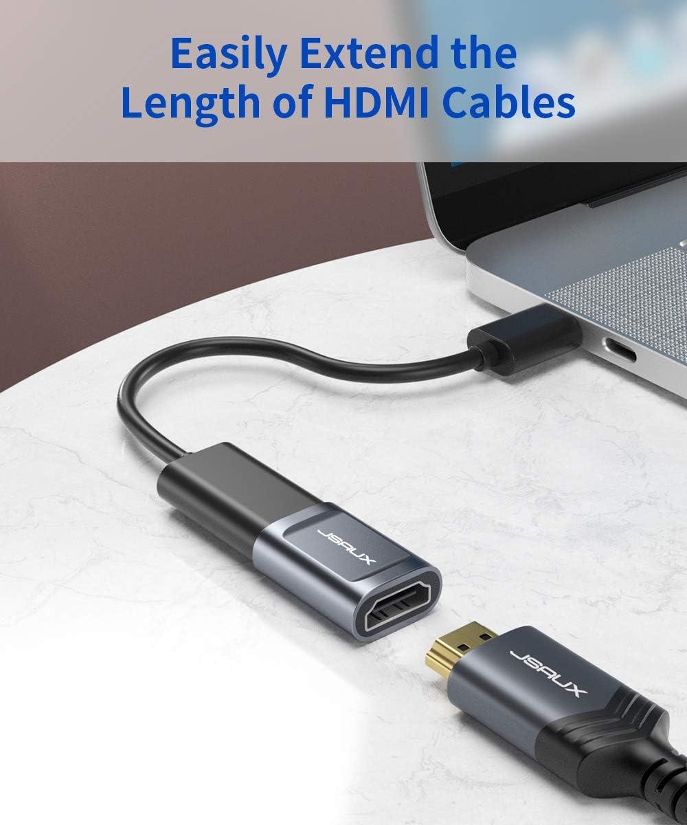 imageJSAUX HDMI Coupler Female to Female 2 Pack 4K HDR HDMI Extension Connector Adapter Aluminum Alloy for HDTV Roku Stick Computer PC Monitor Laptop Projector DVD Player PS 43GreyGrey