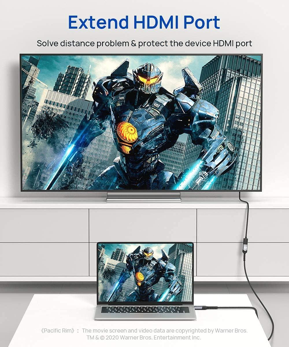 imageJSAUX HDMI Extension Cable 33FT 4K 60Hz High Speed HDMI Extender Cord Male to Female Adapter Connector HDR HDCP 22 Compatible with Roku TV Streaming Stick Bluray Player HDTV Laptop PC  RedGrey