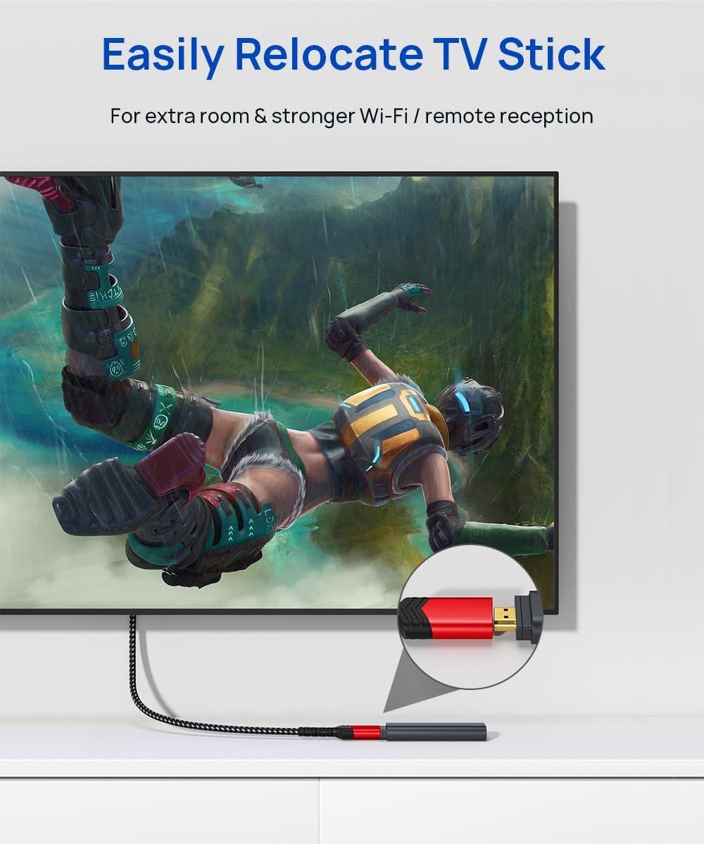 imageJSAUX HDMI Extension Cable 33FT 4K 60Hz High Speed HDMI Extender Cord Male to Female Adapter Connector HDR HDCP 22 Compatible with Roku TV Streaming Stick Bluray Player HDTV Laptop PC  RedRed