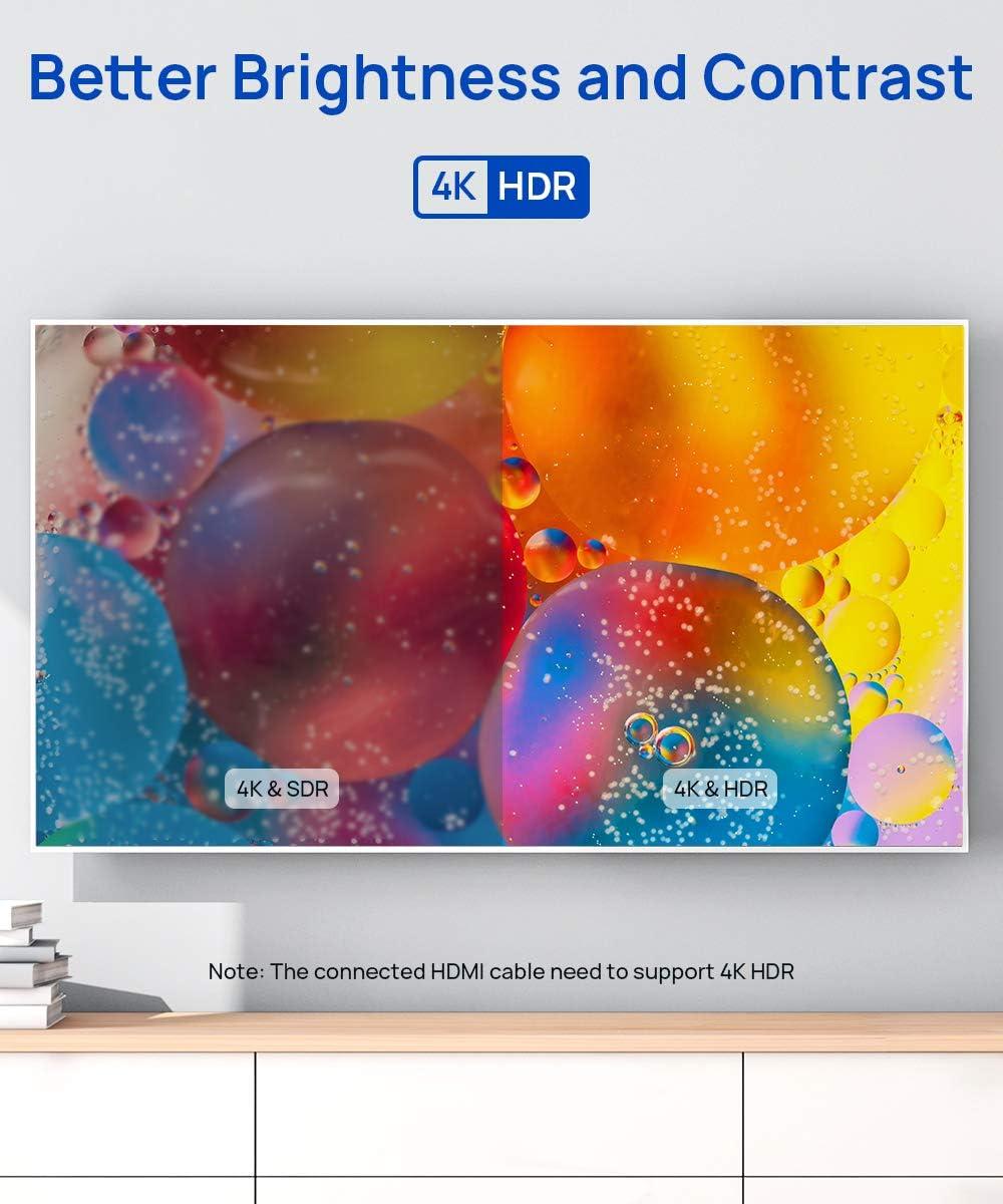 imageJSAUX HDMI Extension Cable 33FT 4K 60Hz High Speed HDMI Extender Cord Male to Female Adapter Connector HDR HDCP 22 Compatible with Roku TV Streaming Stick Bluray Player HDTV Laptop PC  RedGrey