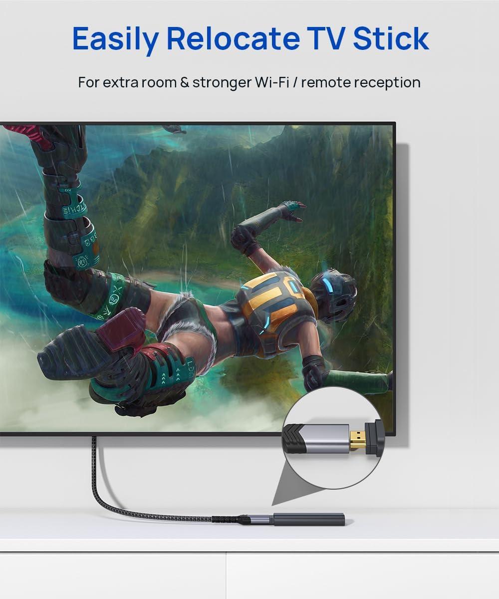 imageJSAUX HDMI Extension Cable 33FT 4K 60Hz High Speed HDMI Extender Cord Male to Female Adapter Connector HDR HDCP 22 Compatible with Roku TV Streaming Stick Bluray Player HDTV Laptop PC  RedGrey