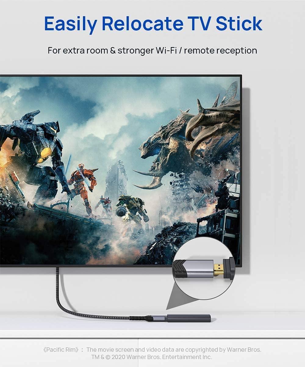 imageJSAUX HDMI Extension Cable 33FT 4K 60Hz High Speed HDMI Extender Cord Male to Female Adapter Connector HDR HDCP 22 Compatible with Roku TV Streaming Stick Bluray Player HDTV Laptop PC  RedGrey