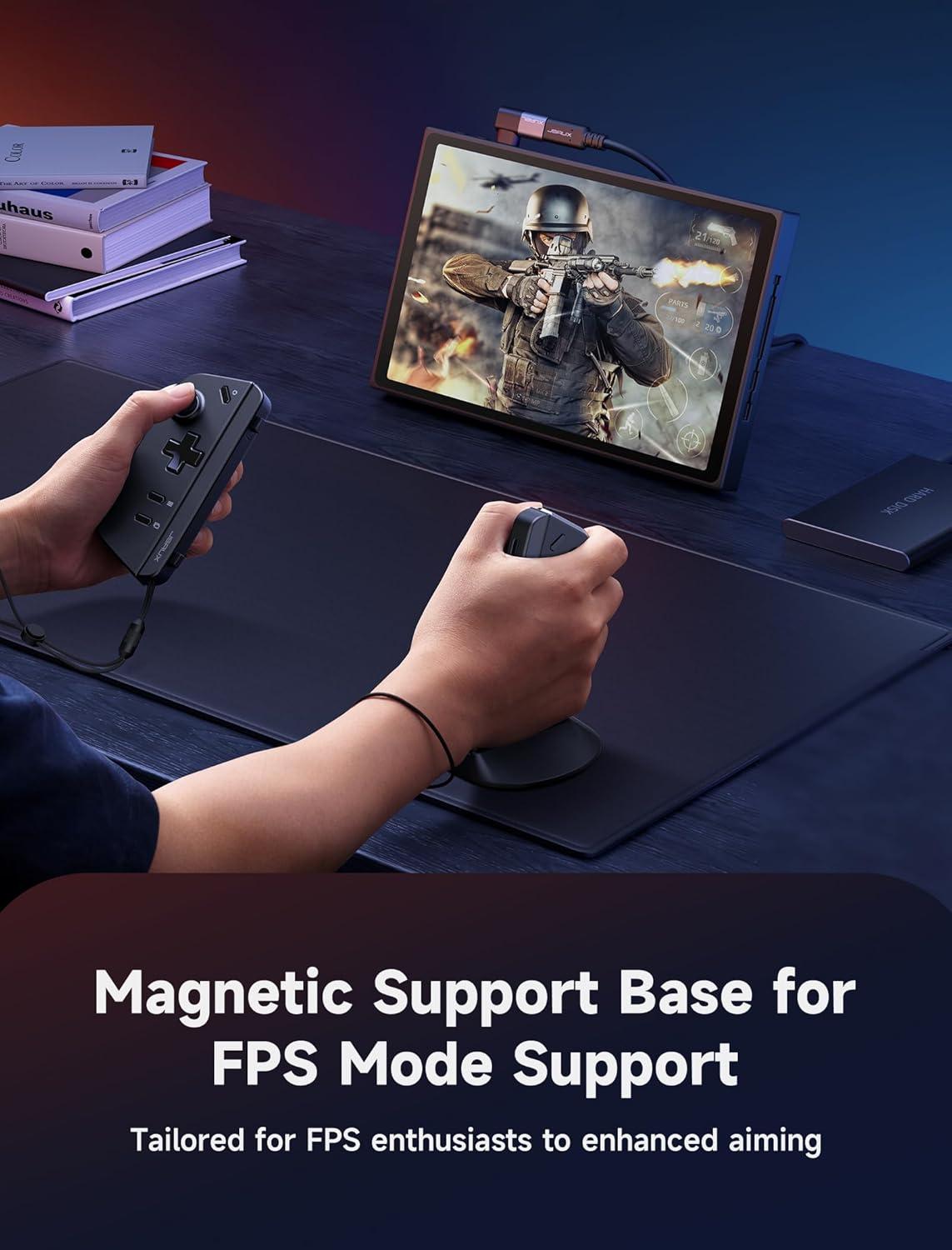 imageJSAUX Handle Strap Kit Compatible with Legion Go 3Piece Set Handle Strap Support Base Silicone Protective Cover Magnetic Wrist Strap Set Compatible with Legion Go ControllerBlack2Piece Set