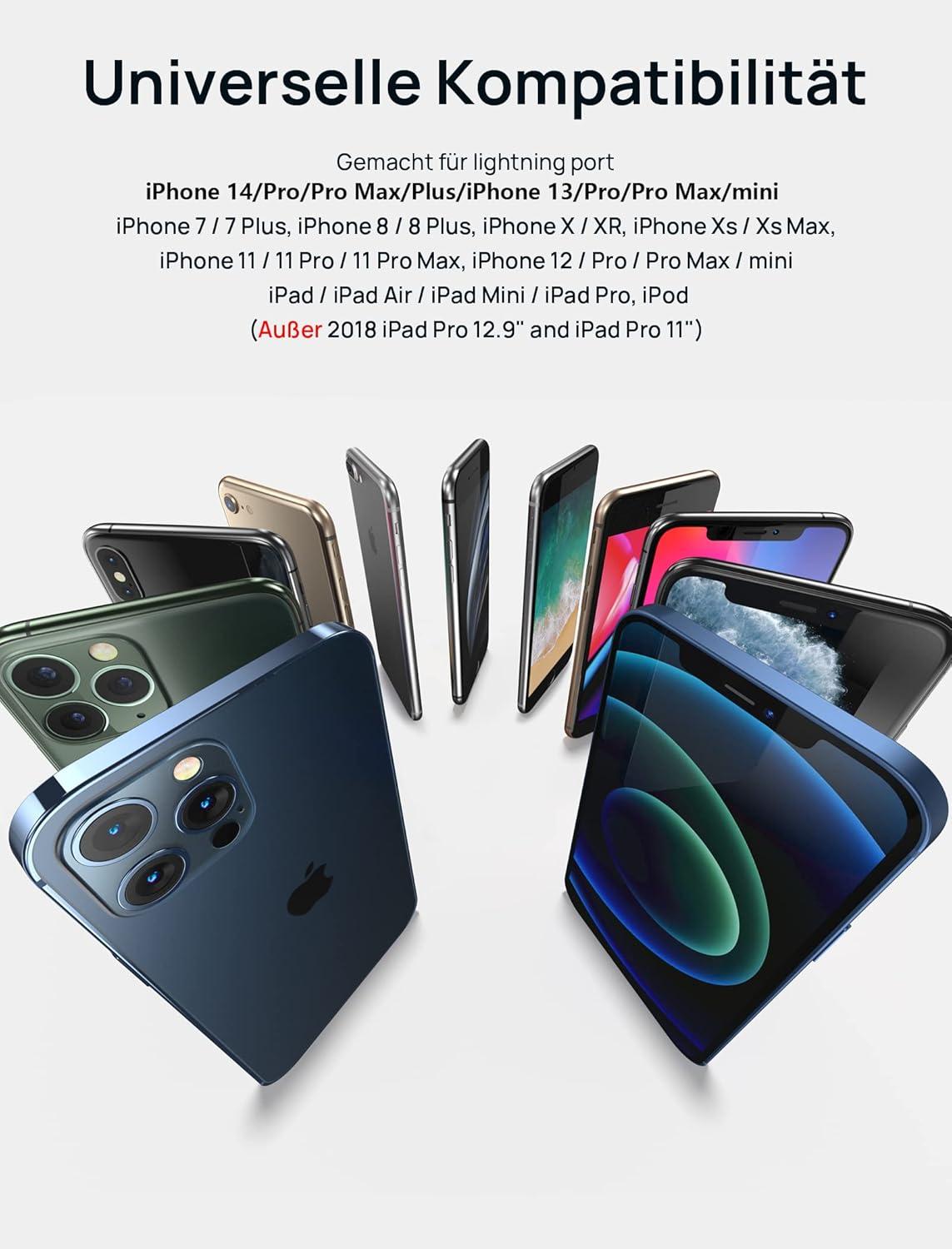 imageJSAUX Headphone Adapter for iPhone Lightning to 35mm Adapter Apple MFi Certified Compatible with iPhone 14 Pro Max14 Plus13 12 11 Pro MaxSEXSGray