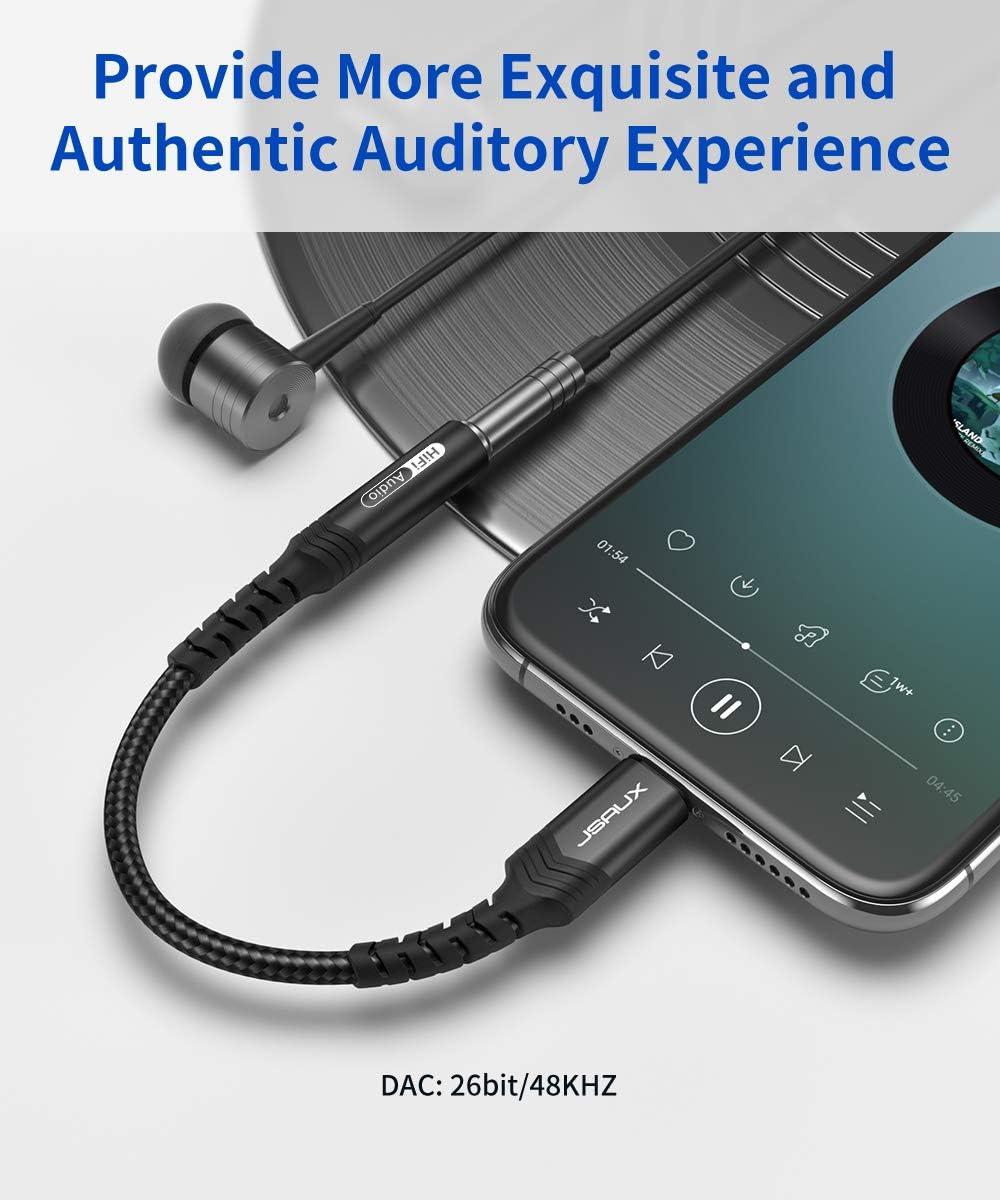 imageJSAUX Headphone Adapter for iPhone Lightning to 35mm Adapter Apple MFi Certified Compatible with iPhone 14 Pro Max14 Plus13 12 11 Pro MaxSEXSRedBlack