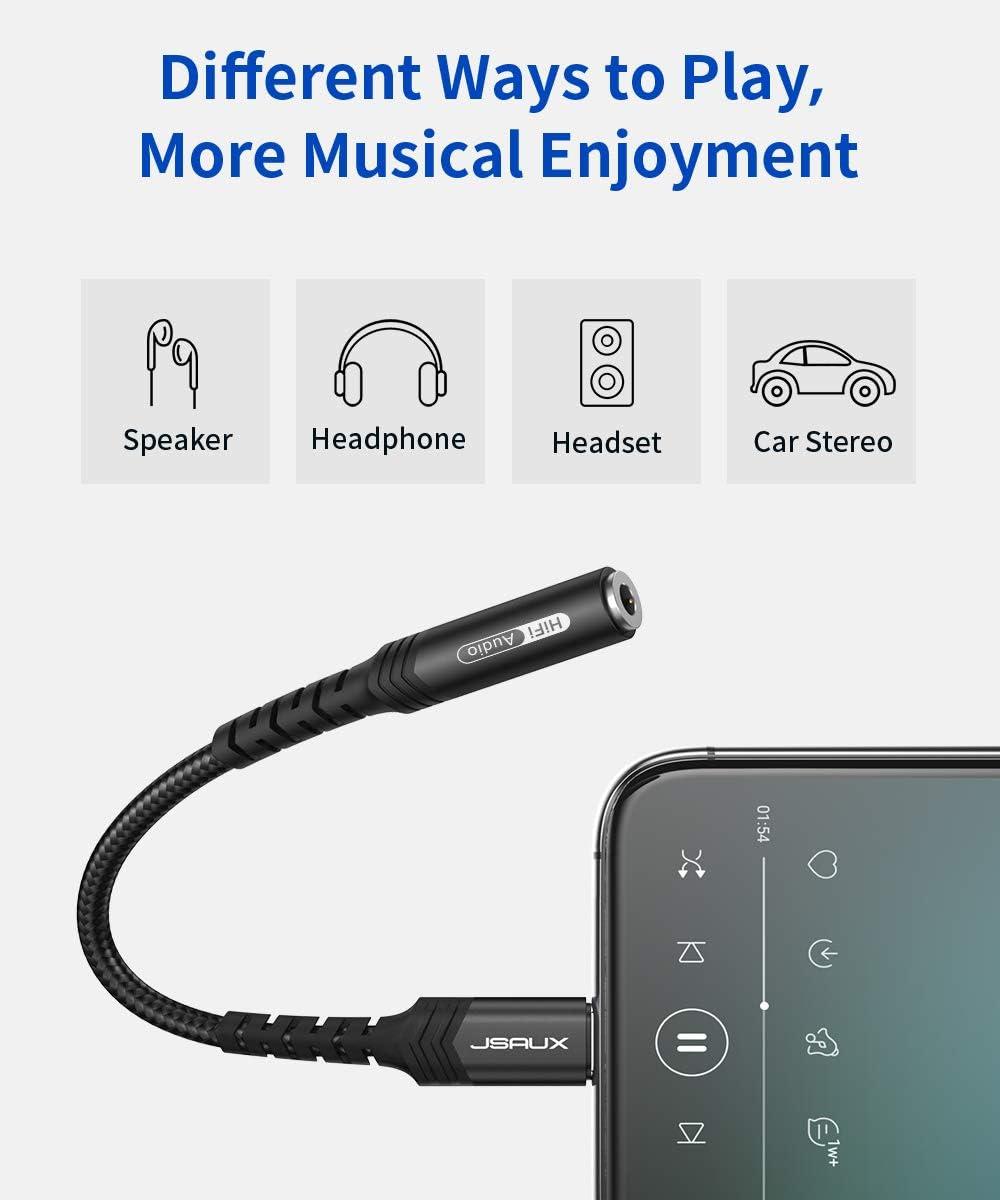 imageJSAUX Headphone Adapter for iPhone Lightning to 35mm Adapter Apple MFi Certified Compatible with iPhone 14 Pro Max14 Plus13 12 11 Pro MaxSEXSRedBlack