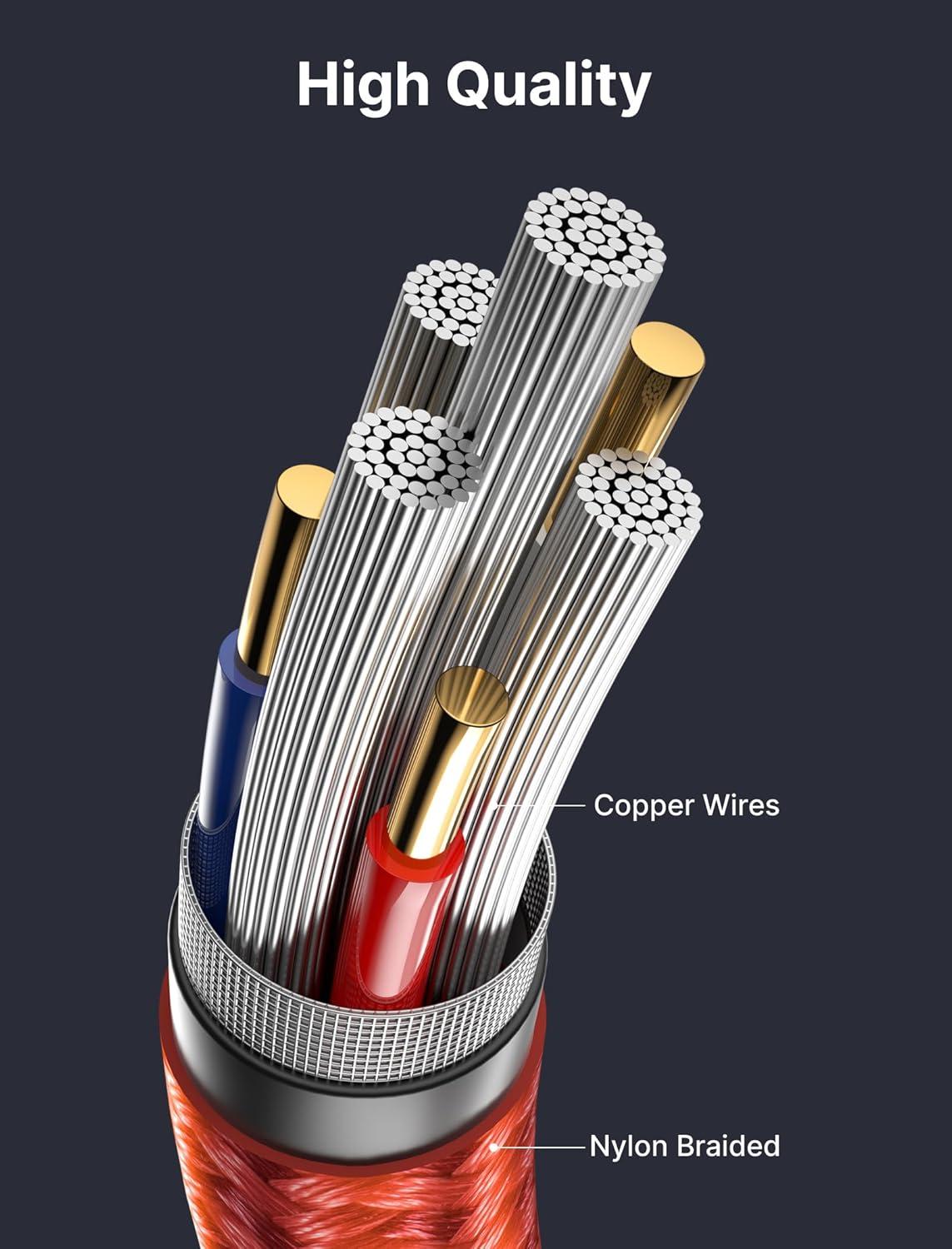 imageJSAUX Headphone Splitter 35mm Audio Splitter 2 Female to 1 Male Dual Headphone Adapter Compatible with PS4 PS5 Xbox Nintendo Switch PC Gaming Headsets Phone Tablet Laptop and MoreRedRed