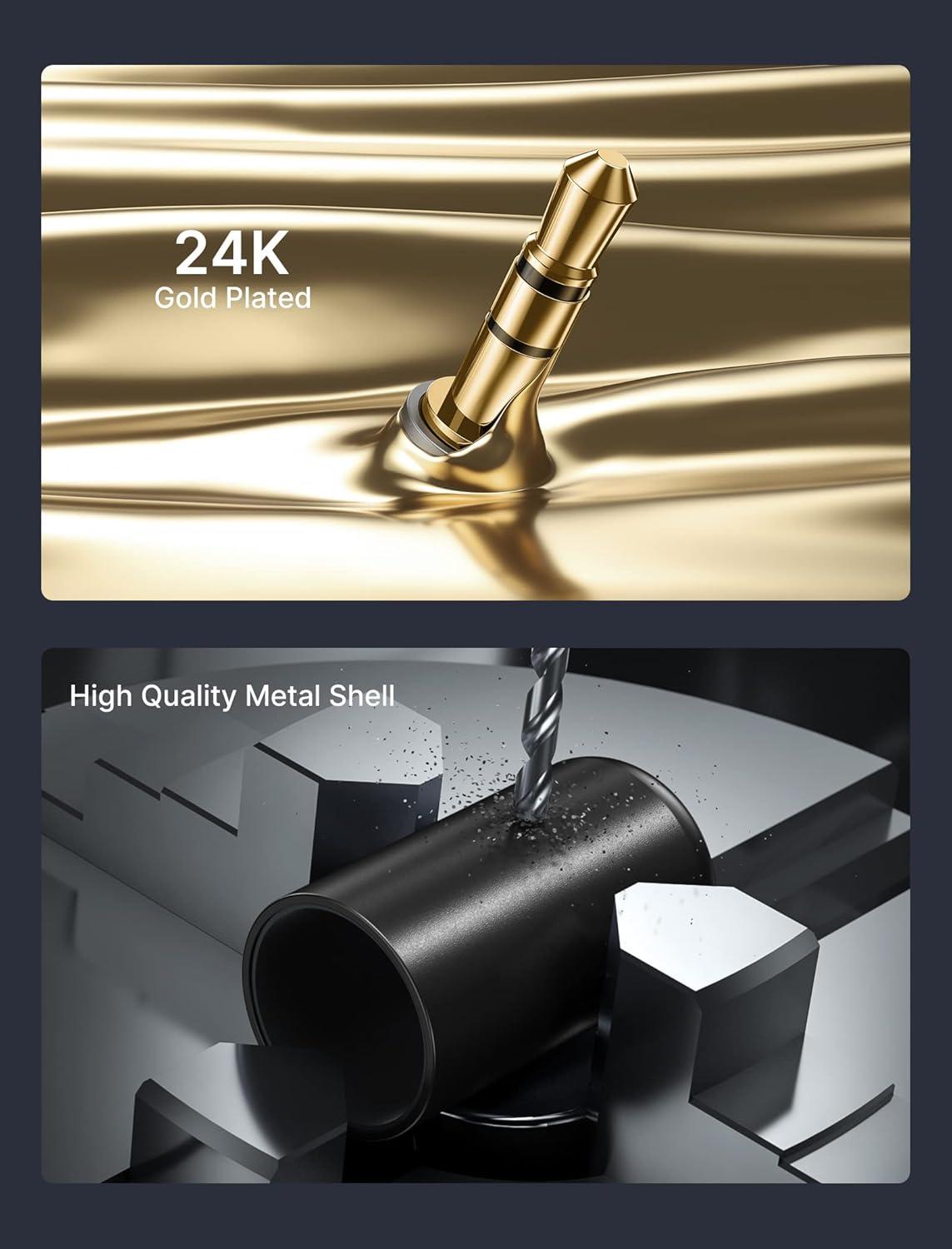 imageJSAUX Headphone Splitter 35mm Audio Splitter 2 Female to 1 Male Dual Headphone Adapter Compatible with PS4 PS5 Xbox Nintendo Switch PC Gaming Headsets Phone Tablet Laptop and MoreRedBlack