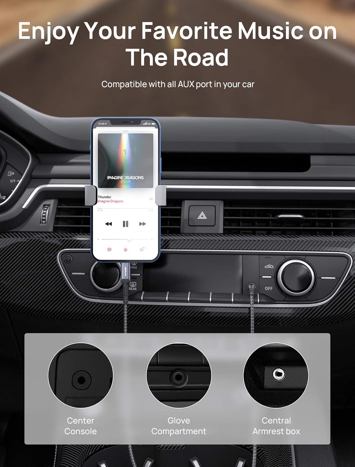 imageJSAUX Lightning to 35mm Audio Cord 6FT Apple Mfi Certified Aux Cable Compatible with iPhone 1414 Pro1313 Pro Max1212 Mini12 Pro12 Pro Max11 Pro11 Pro MaxXXRXS MaxCar StereoGreyGrey