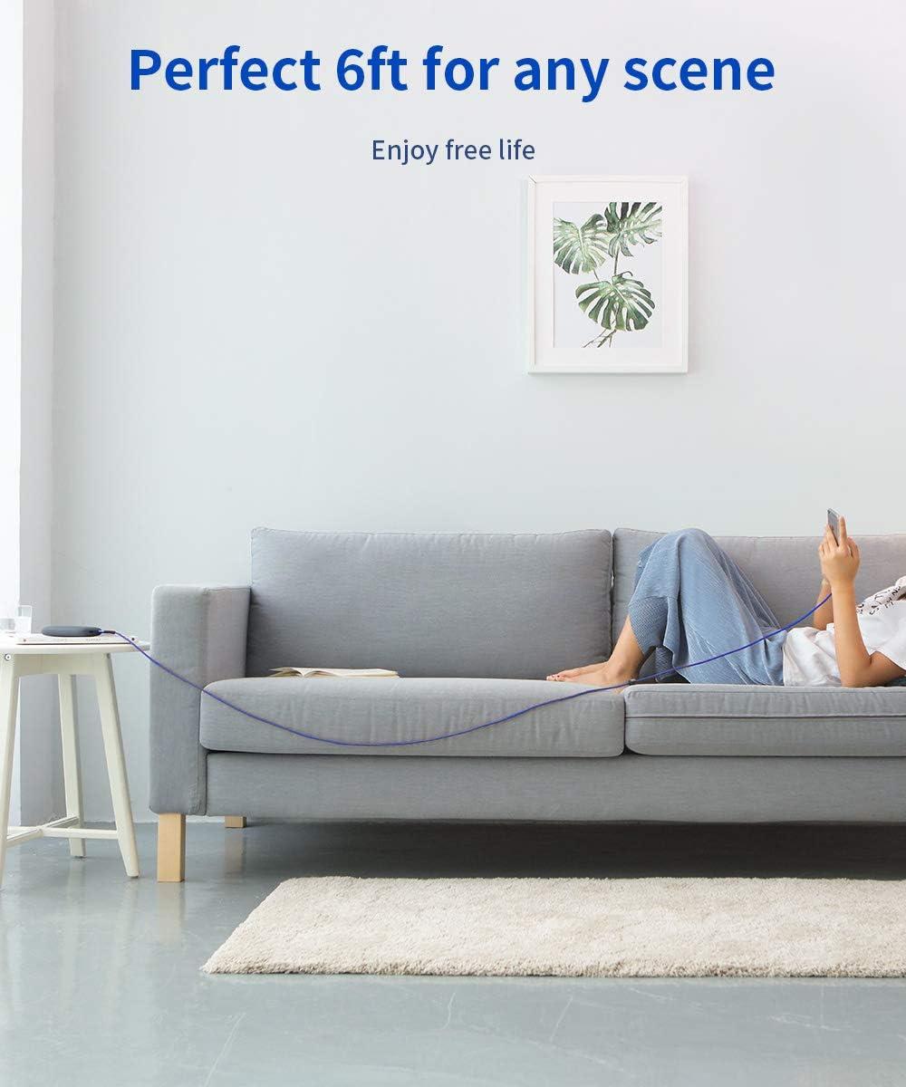 imageJSAUX MFi Certified Lightning Cable 6ft Charger Cable for iPhone Nylon Braided Heavy Duty Upgraded C89 USB Lightning Cord for iPhone 11 Xs Max X XR 8 7 6s 6 Plus SE 5 5s iPad iPodRedBlue