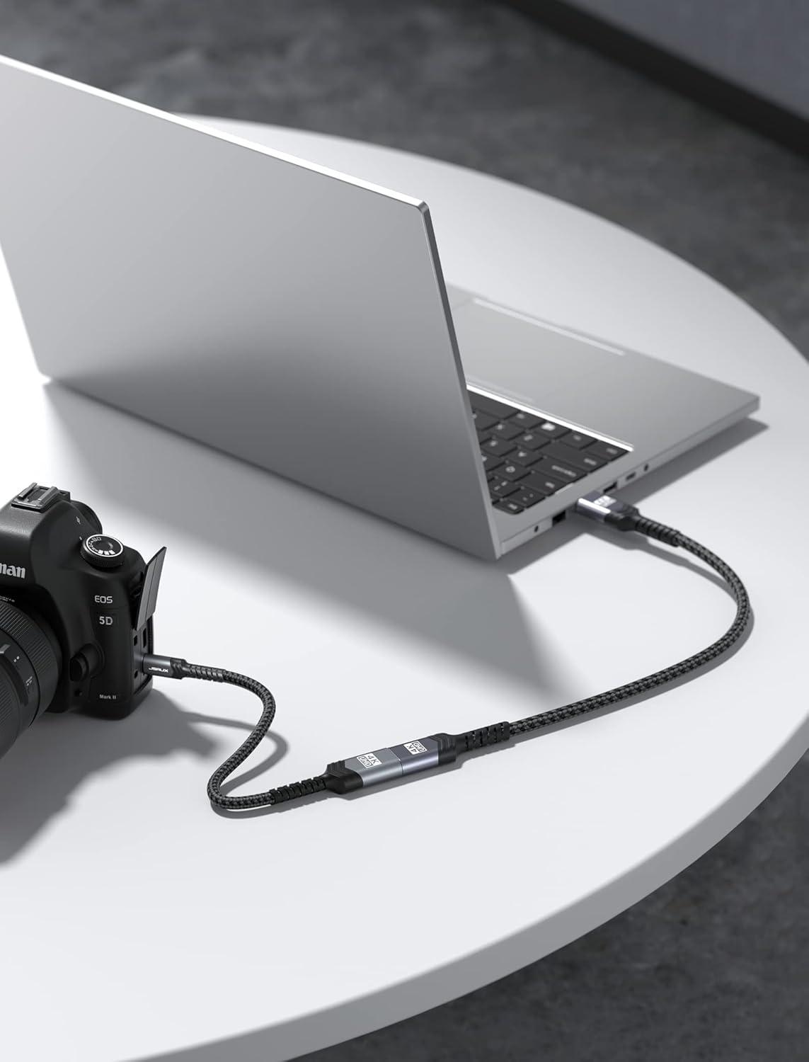 imageJSAUX Micro HDMI to HDMI Adapter 4K60Hz HDR 3D Dolby 18Gbps Compatible with Raspberry Pi 5Pi 4Go Pro HeroNikonCanonSony and Other CameraGrayGrey