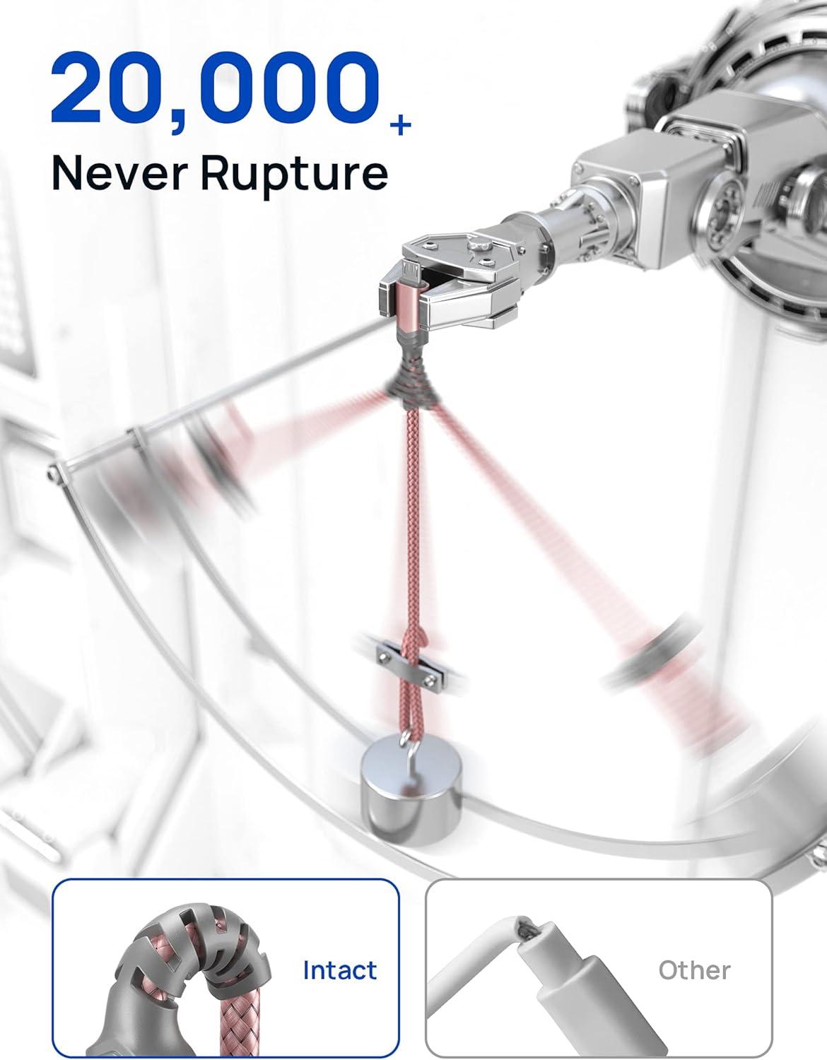 imageJSAUX Micro USB Cable for Android 2Pack 66FT Kindle Charger Cord Replacement Nylon Braided USB Micro Charging Cable Compatible with Galaxy S7 S6 J7 Edge Note 5 Kindle MP3BlueGold Rose