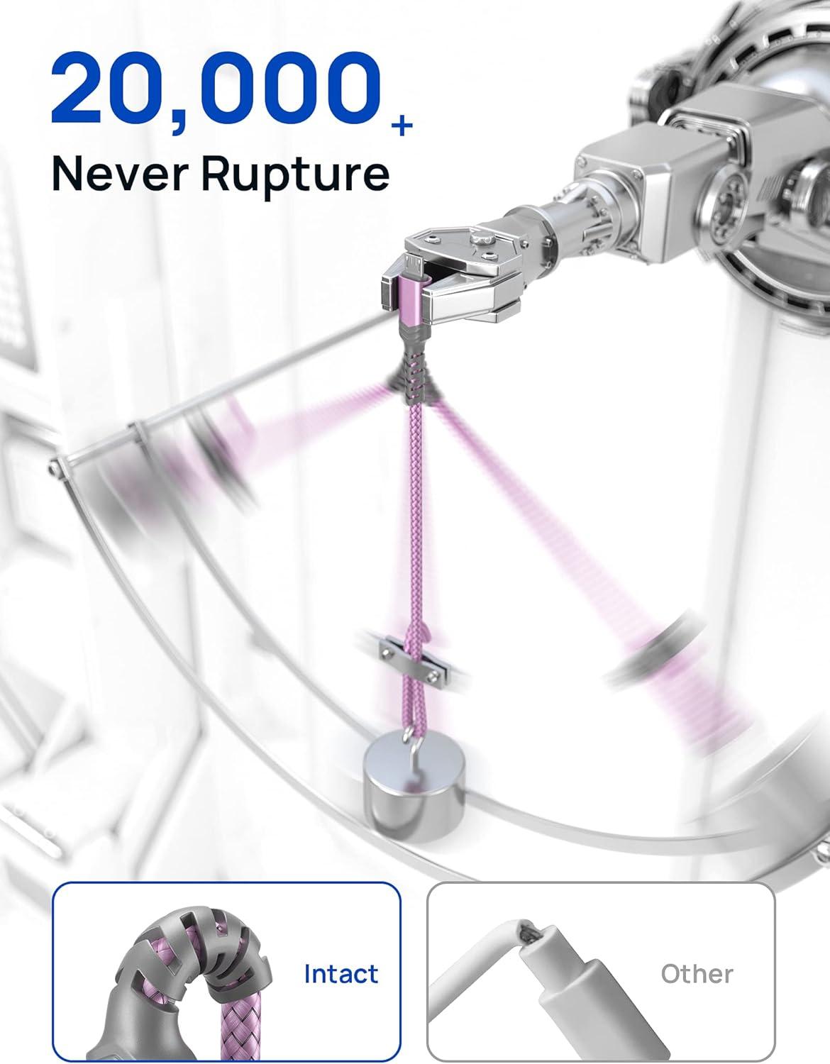 imageJSAUX Micro USB Cable for Android 2Pack 66FT Kindle Charger Cord Replacement Nylon Braided USB Micro Charging Cable Compatible with Galaxy S7 S6 J7 Edge Note 5 Kindle MP3BluePurple